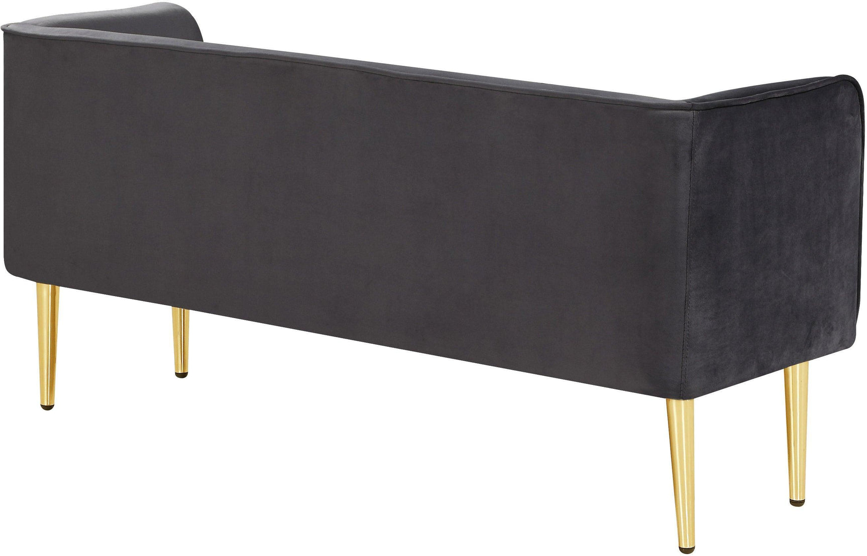 Audrey Grey Velvet Bench - Ella Furniture