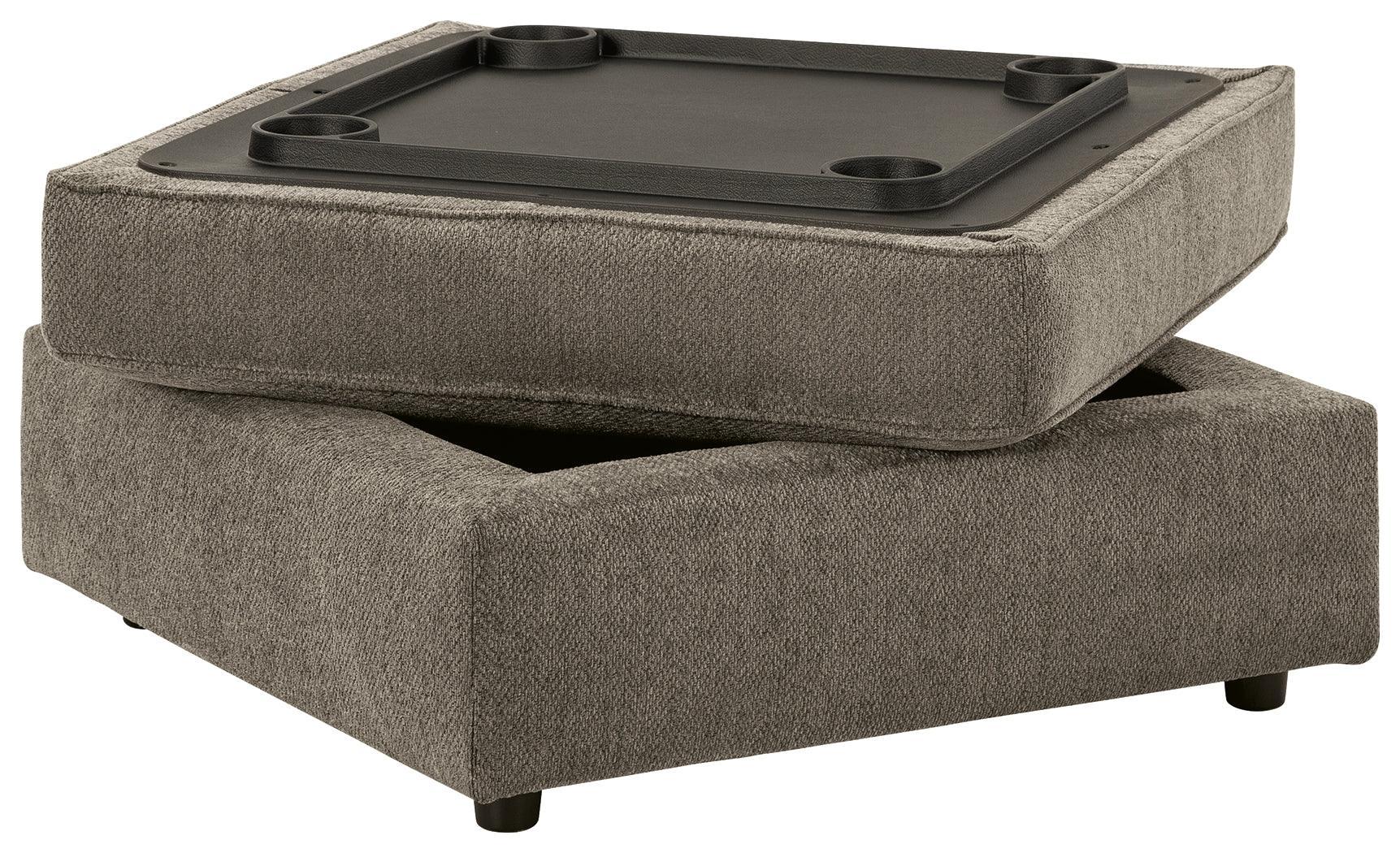 O'phannon Putty Chenille Ottoman With Storage - Ella Furniture