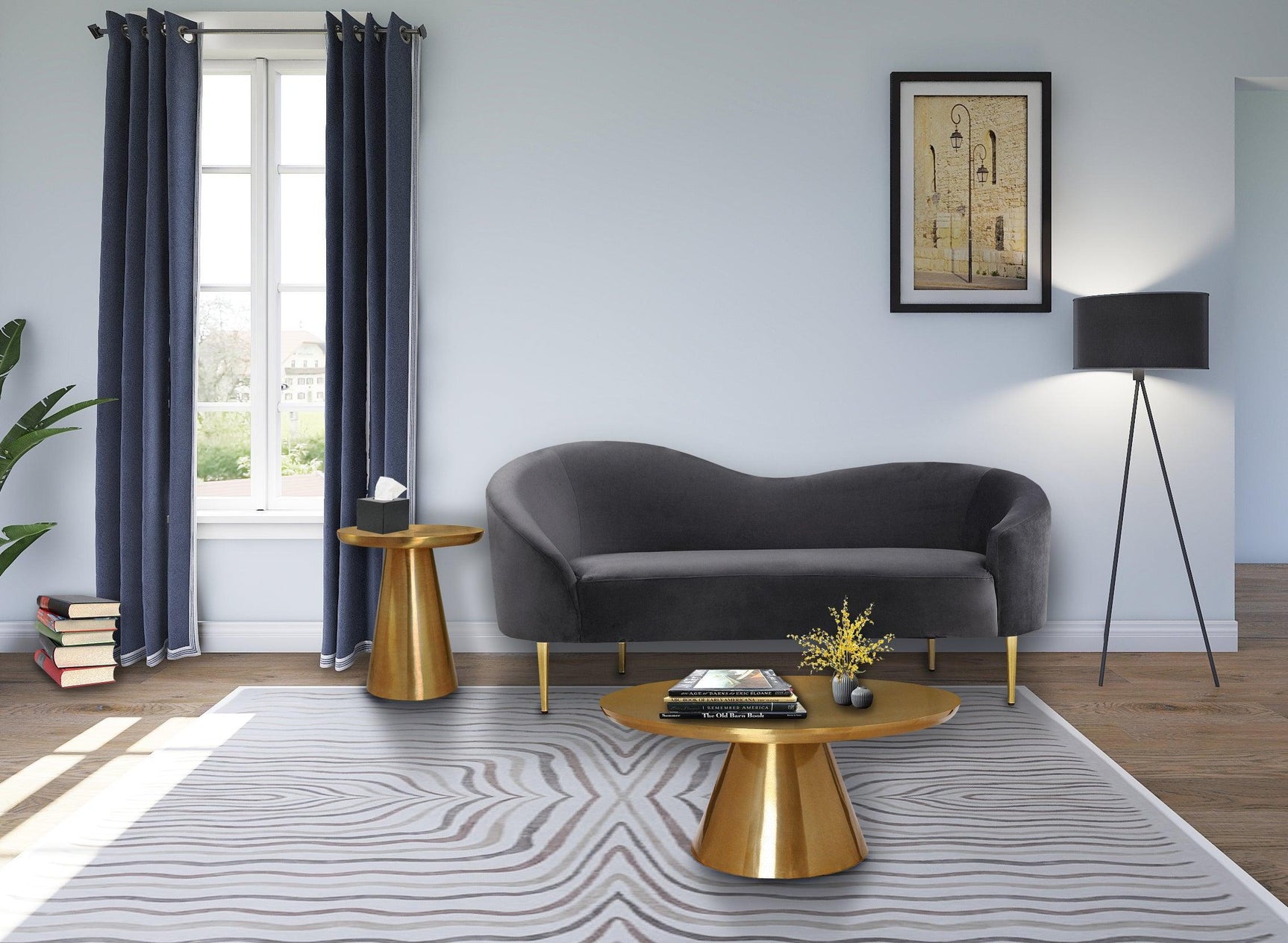 Martini Gold End Table - Ella Furniture
