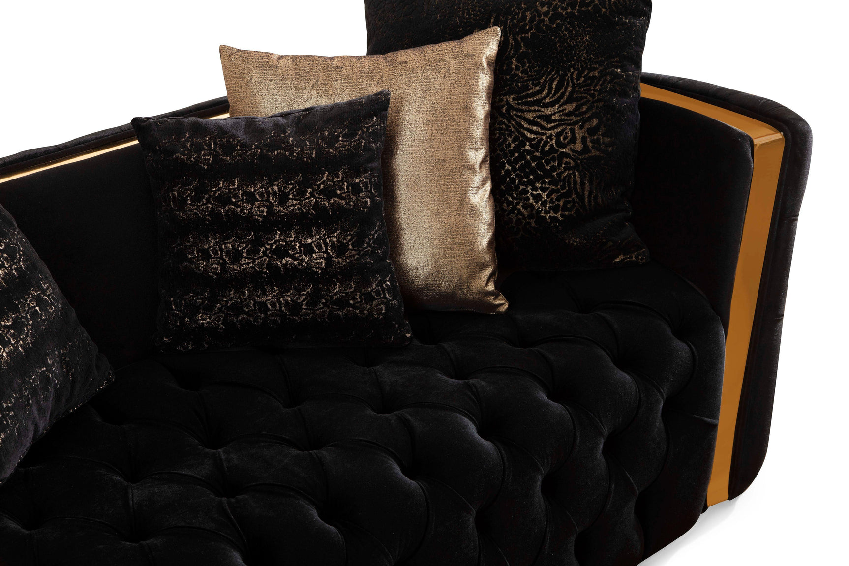 Sofia Black Velvet Sofa & Loveseat - Ella Furniture