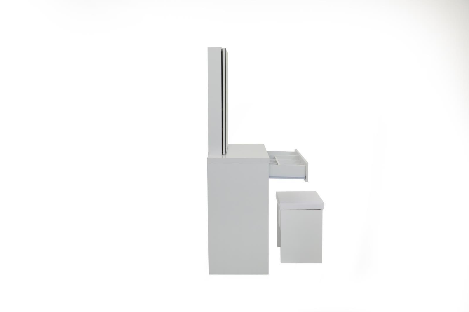 Harvey 2-Piece Vanity Set With Lift-top Stool White - Ella Furniture
