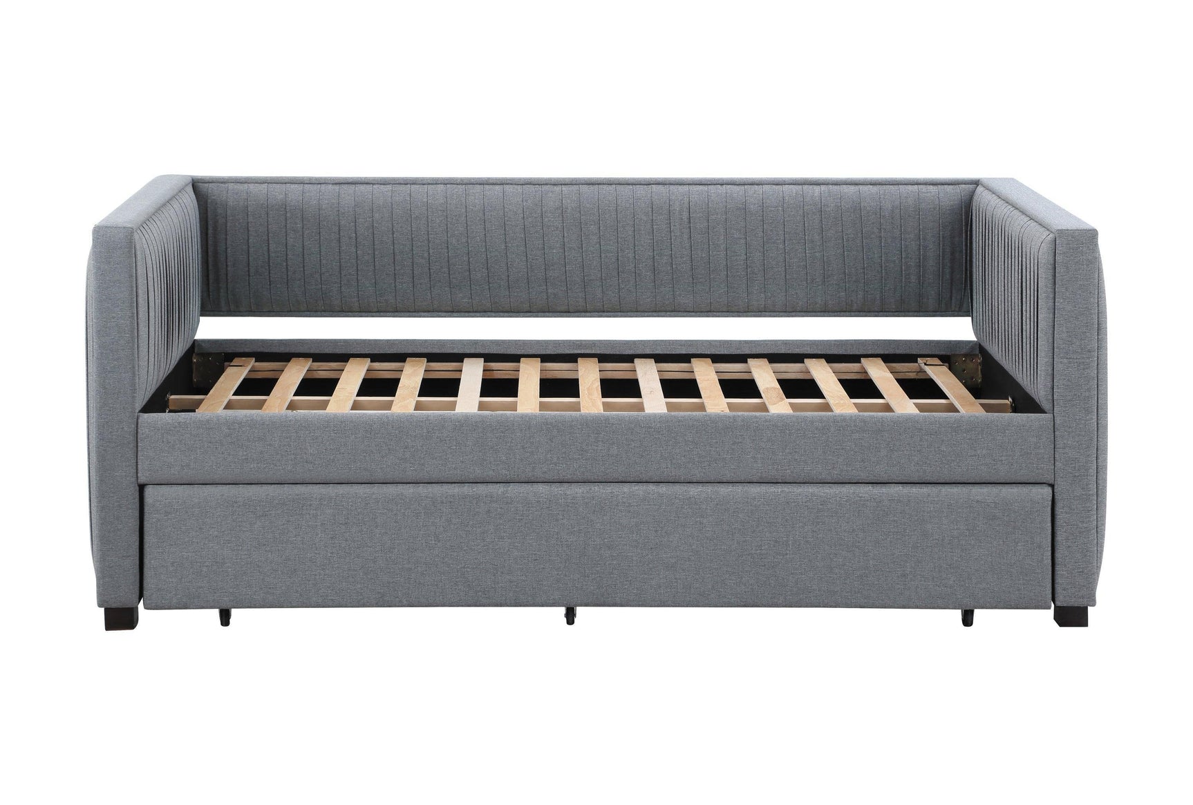 Brodie Upholstered Twin Daybed With Trundle Grey - Ella Furniture