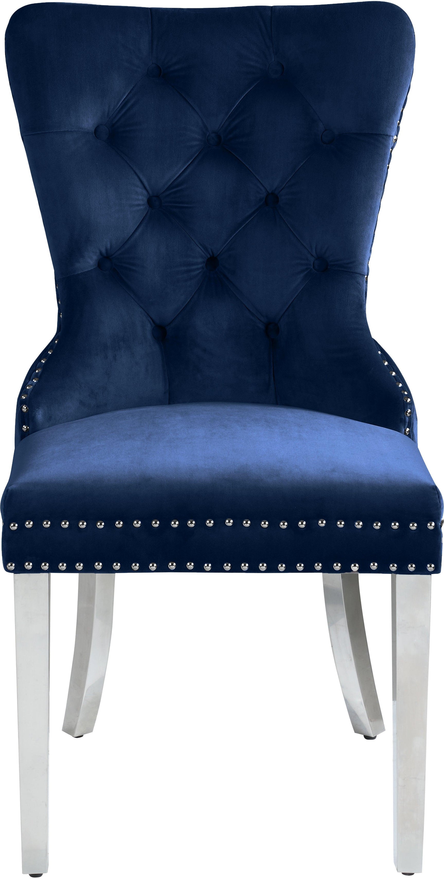 Carmen Blue Velvet Dining Chair - Ella Furniture