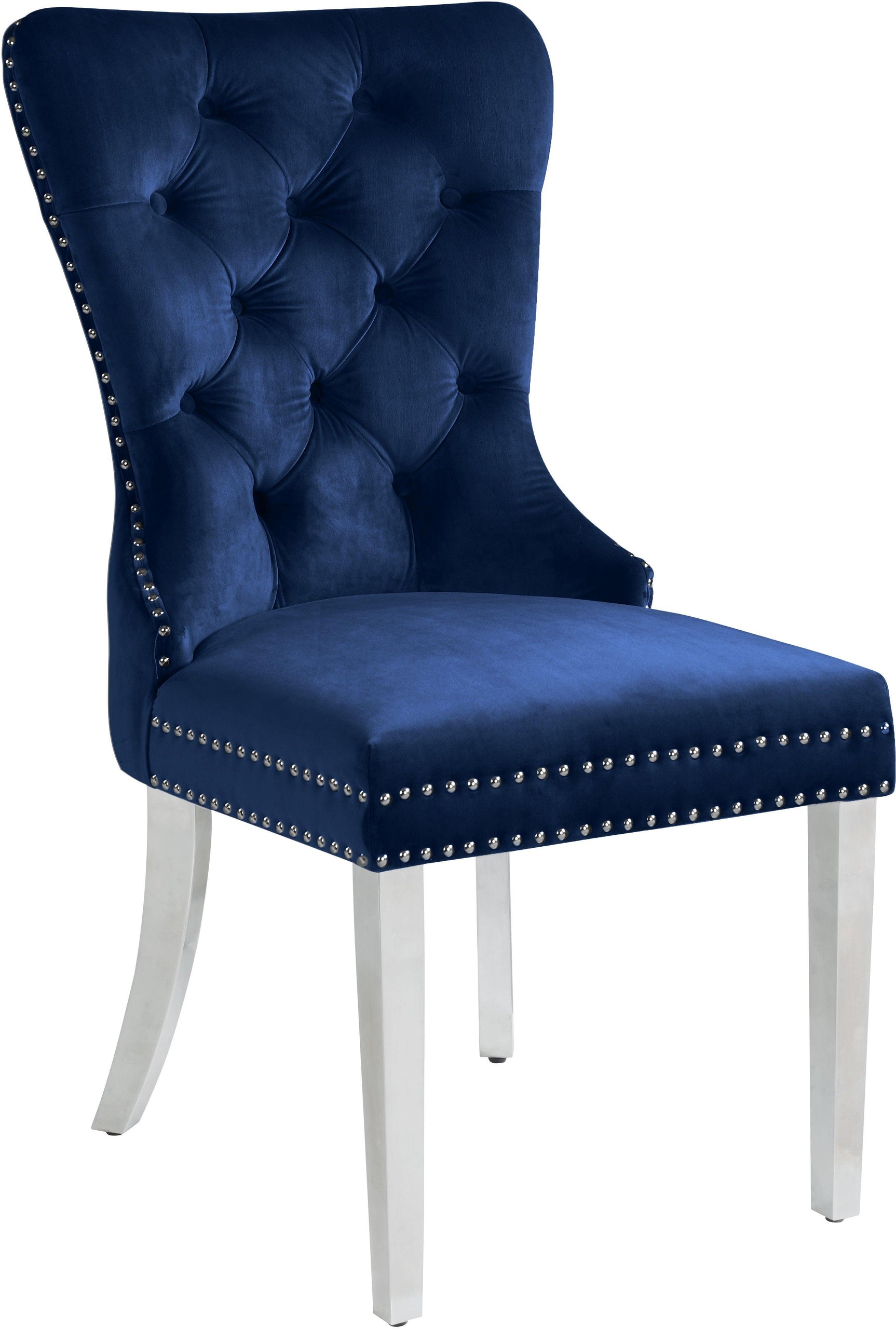 Carmen Blue Velvet Dining Chair - Ella Furniture