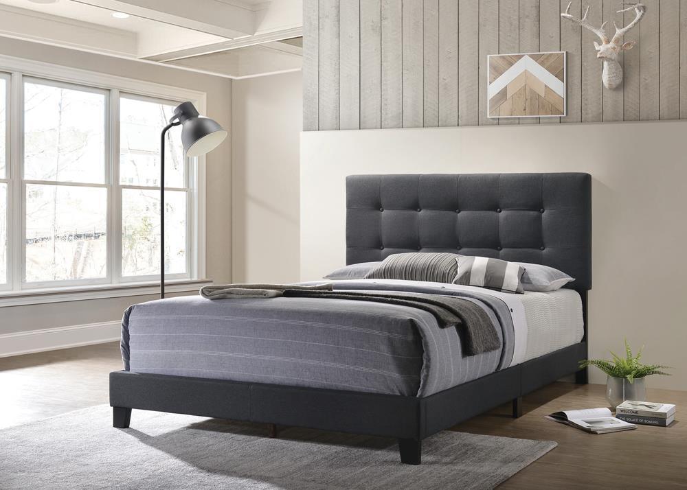 Mapes Upholstered Tufted Full Bed Charcoal - Ella Furniture