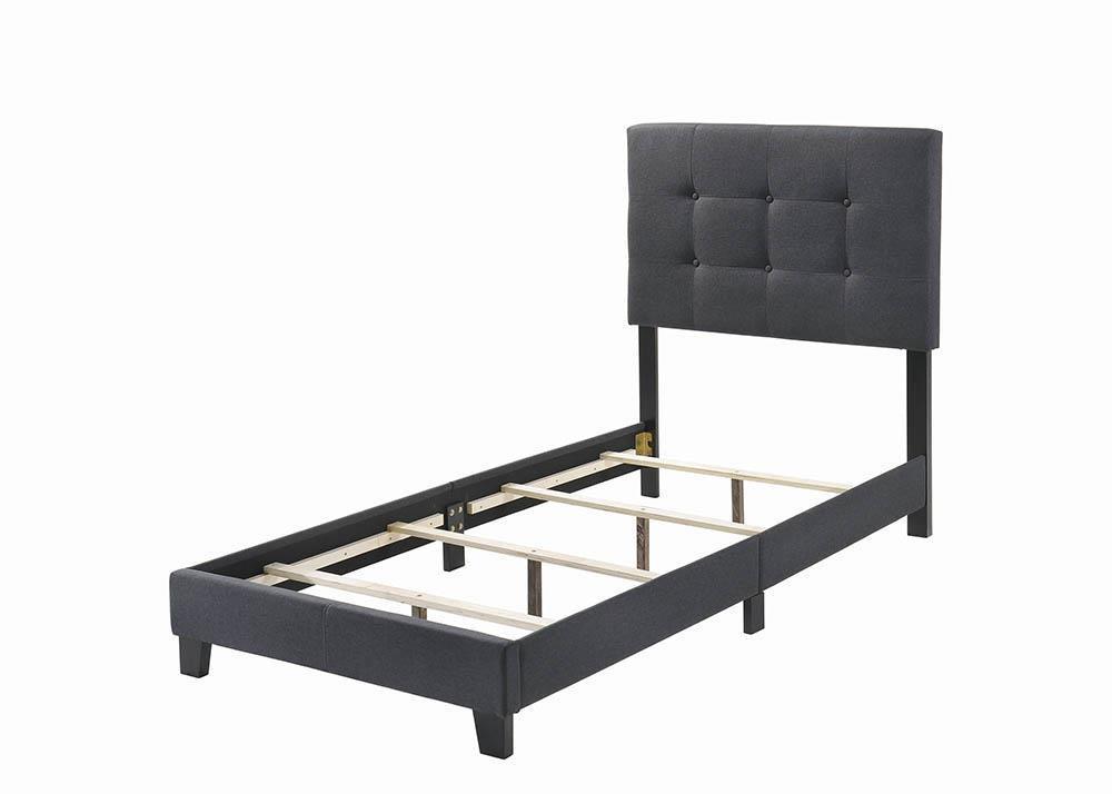 Mapes Tufted Upholstered Twin Bed Charcoal - Ella Furniture