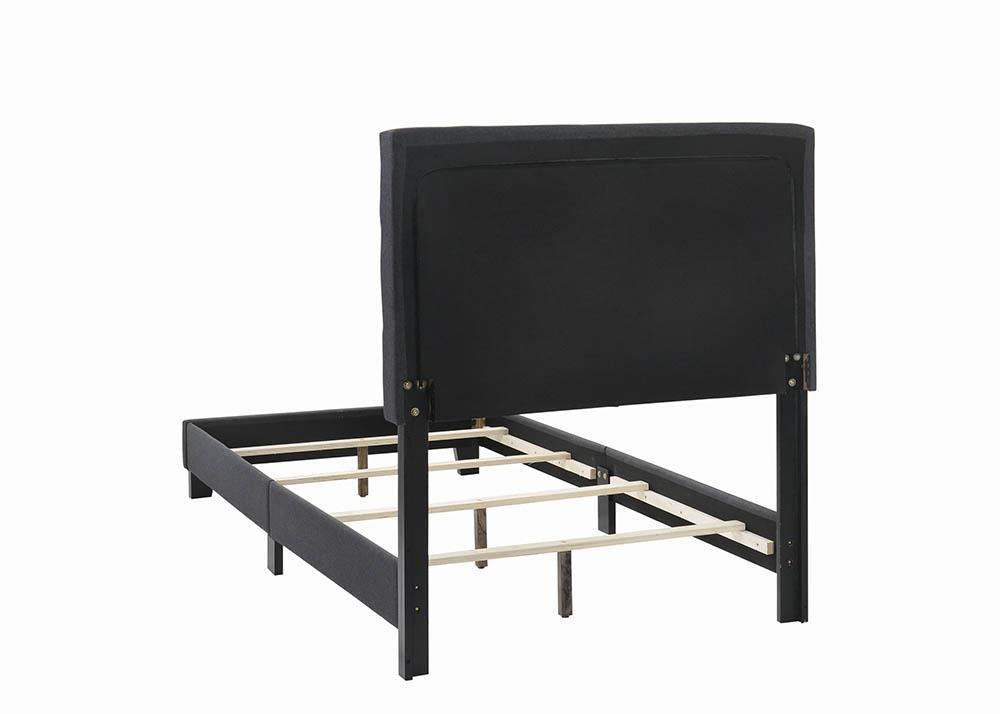 Mapes Tufted Upholstered Twin Bed Charcoal - Ella Furniture