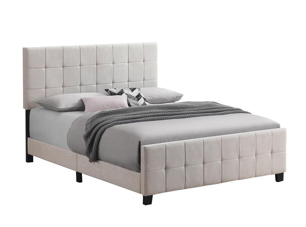 Fairfield Queen Upholstered Panel Bed Beige - Ella Furniture