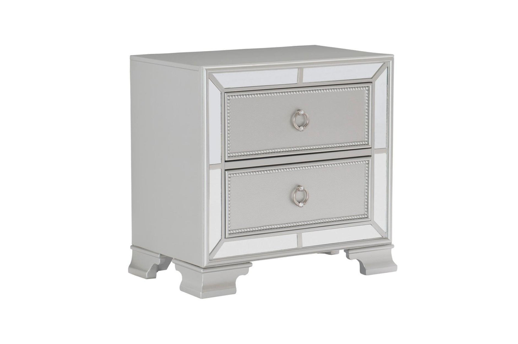 Avondale Silver Modern Contemporary Wood Polyurethane Upholstered Tufted Panel Bedroom Set - Ella Furniture