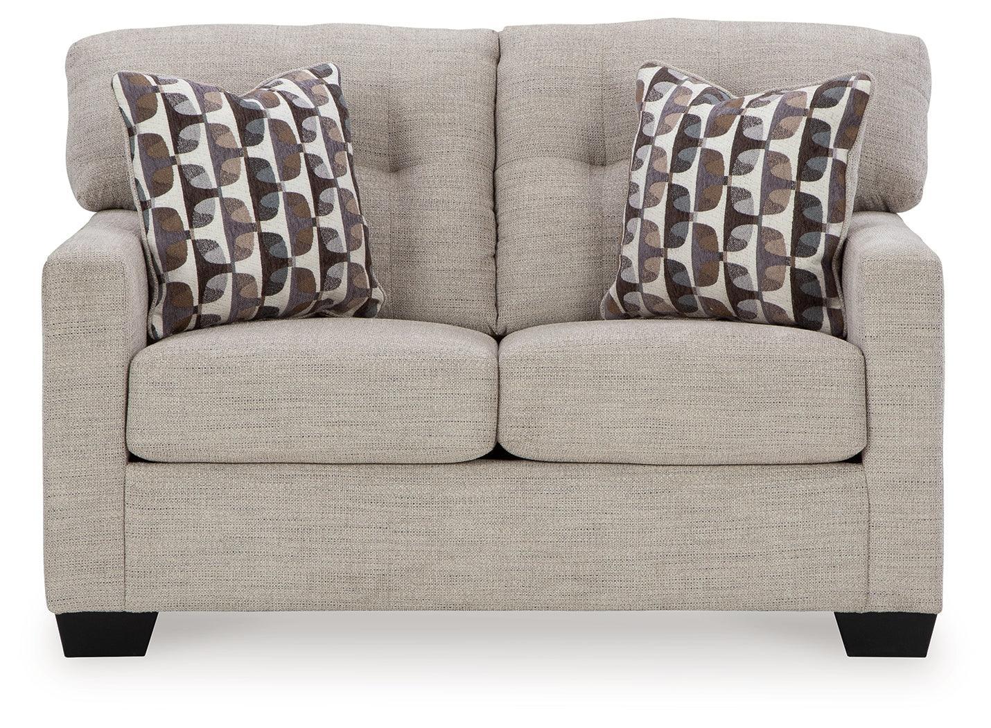 Mahoney Pebble Chenille Loveseat - Ella Furniture