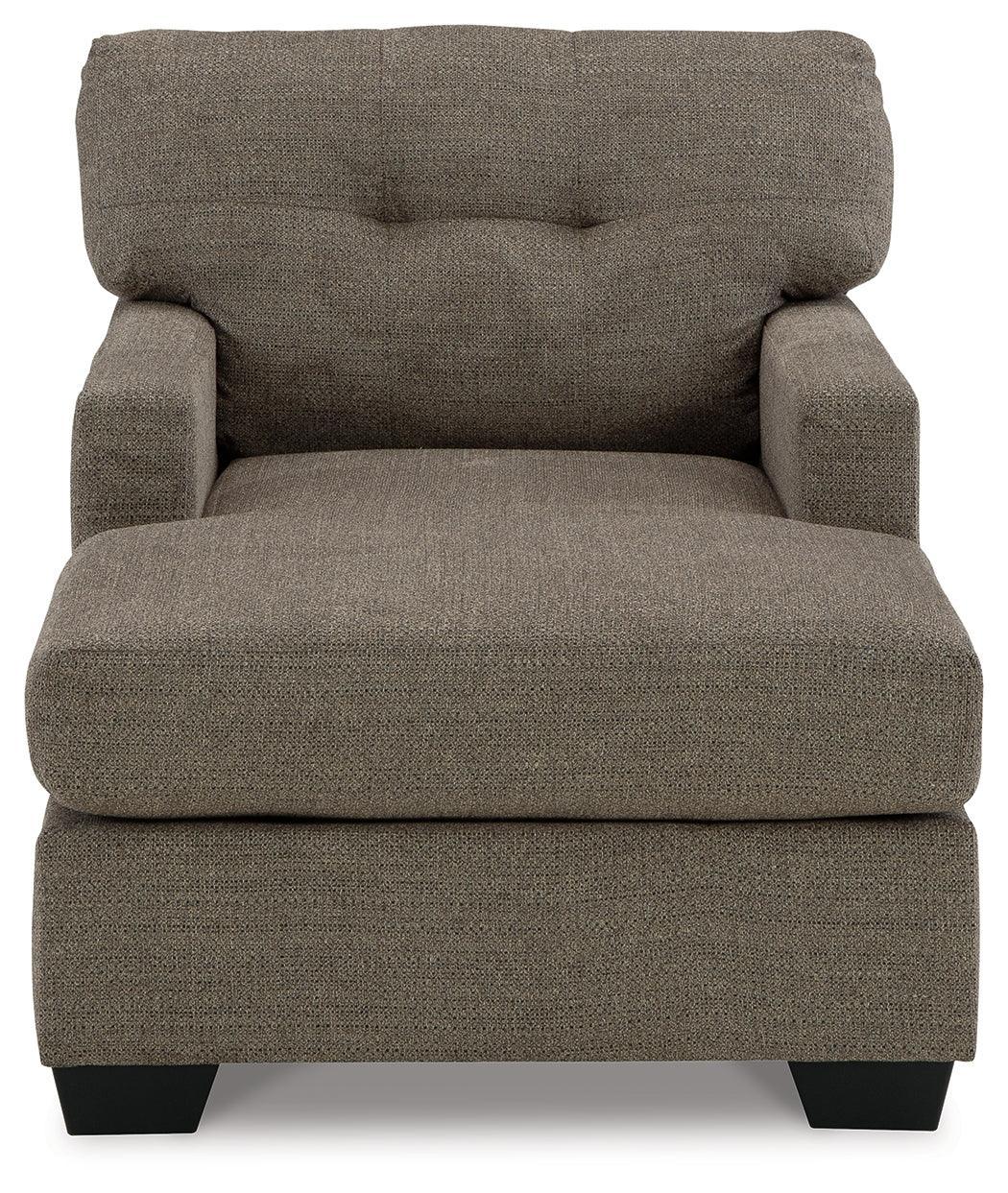 Mahoney Chocolate Chenille Chaise - Ella Furniture