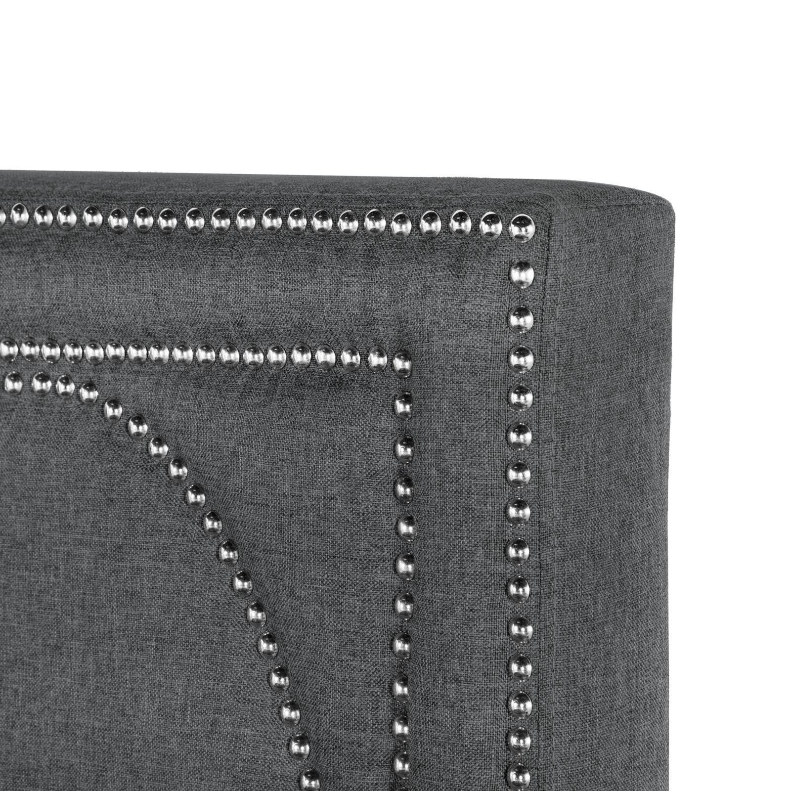 Bowfield Upholstered Bed With Nailhead Trim Charcoal 315900Q - Ella Furniture