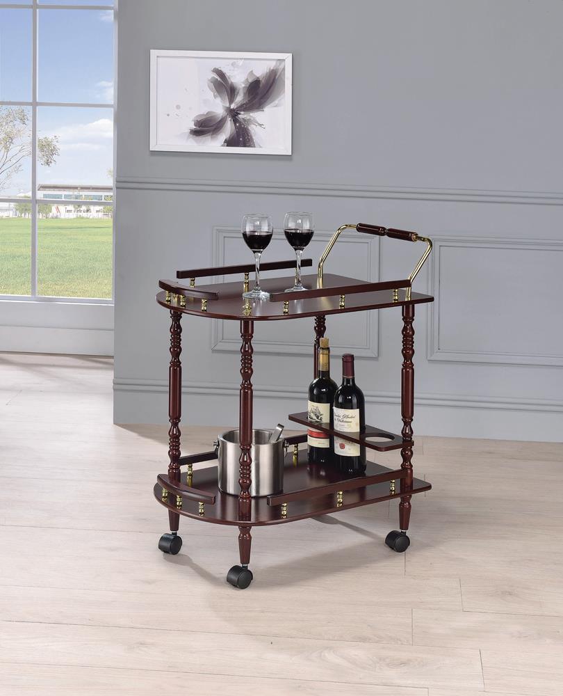 Merlot And Brash Serving Cart 3512 - Ella Furniture