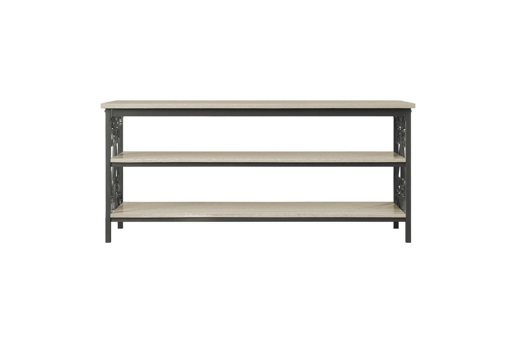 Fairhope Feminine Modern Sleek Faux Marble Metal Storage Tv Stand/sofa Table - Ella Furniture