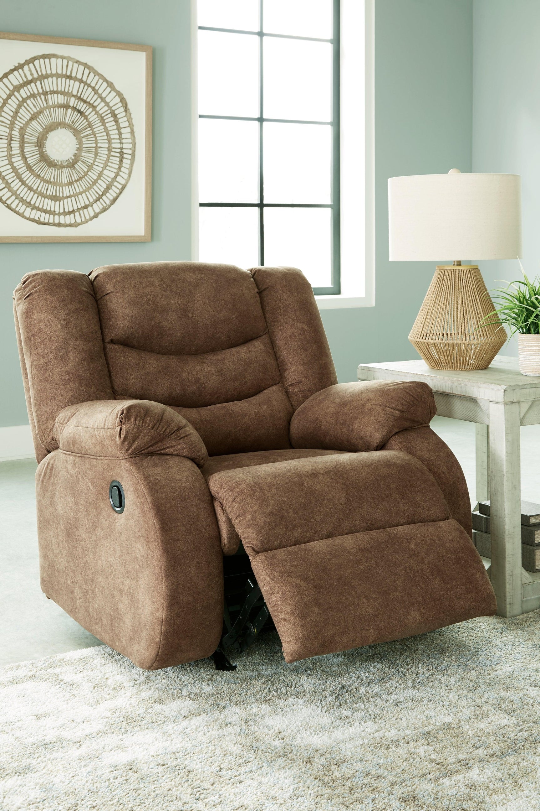 Partymate Brindle Faux Leather Recliner - Ella Furniture