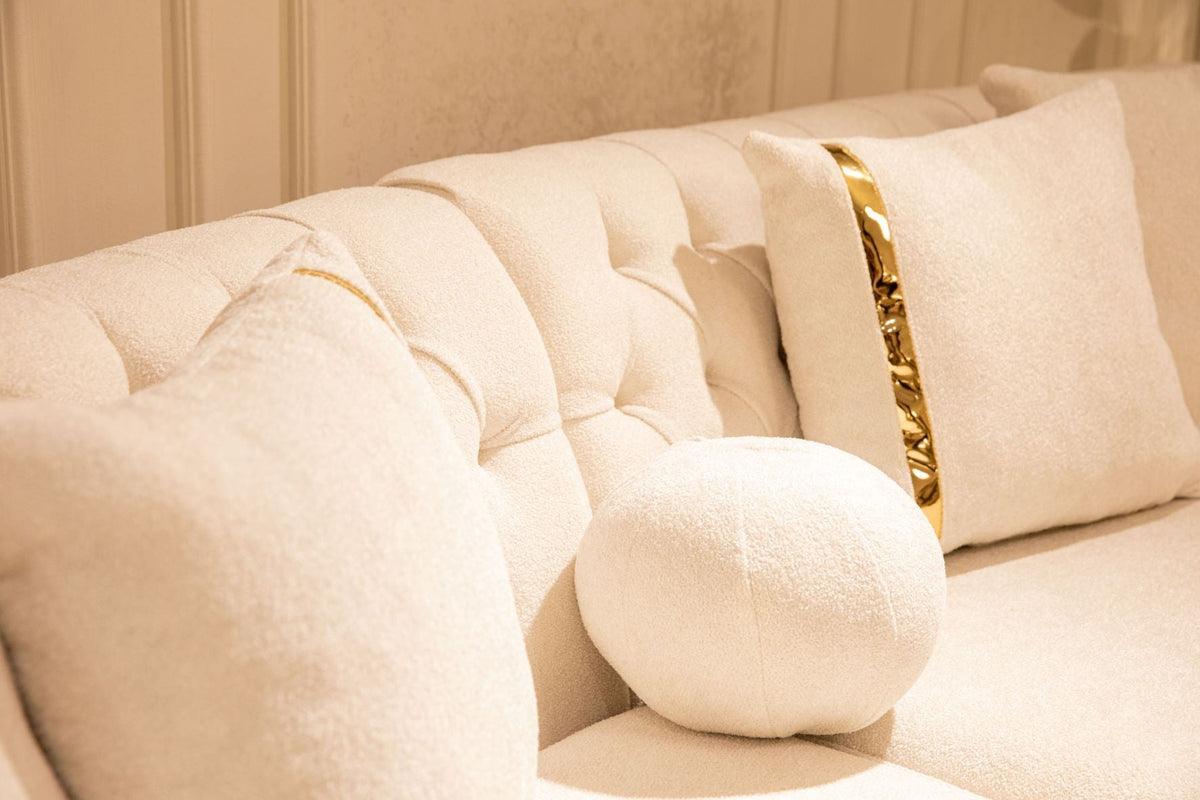 Sophia Ivory Boucle Curved Sectional - Ella Furniture