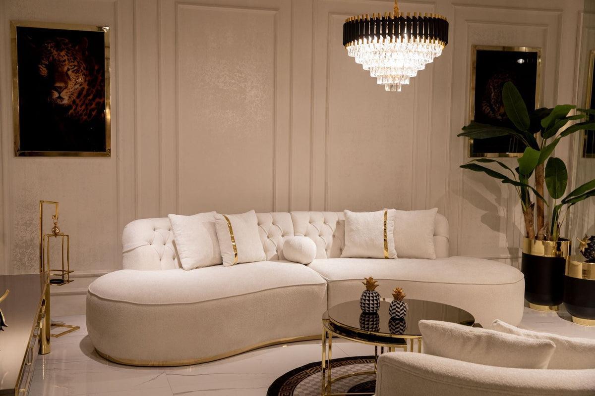 Sophia Ivory Boucle Curved Sectional - Ella Furniture
