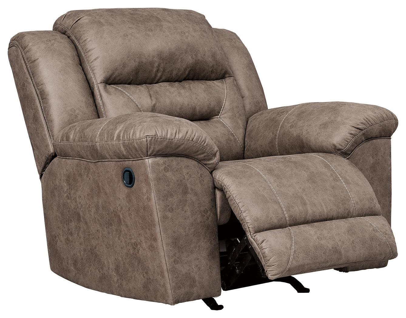 Stoneland Fossil Faux Leather Recliner - Ella Furniture