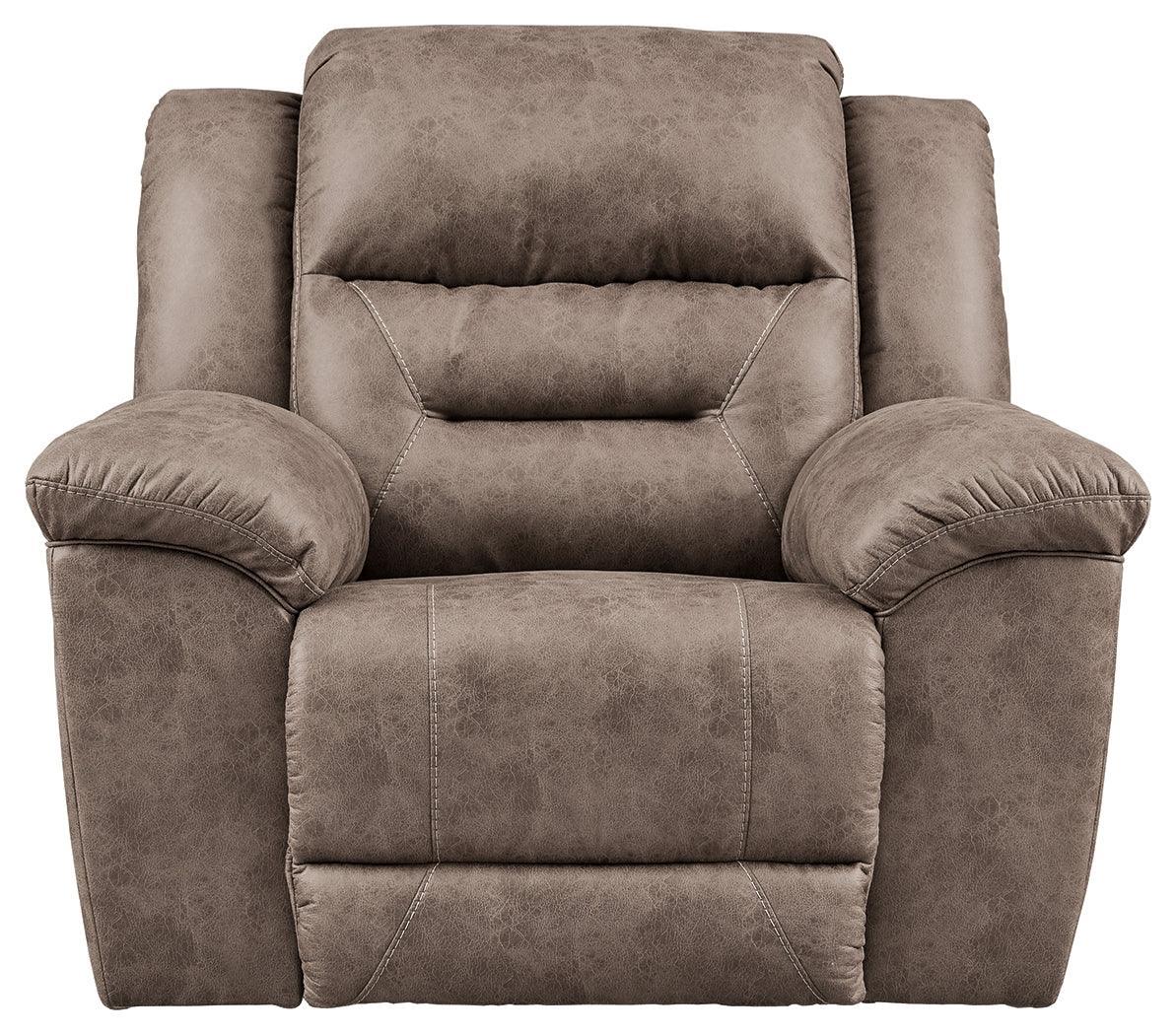 Stoneland Fossil Faux Leather Power Recliner - Ella Furniture