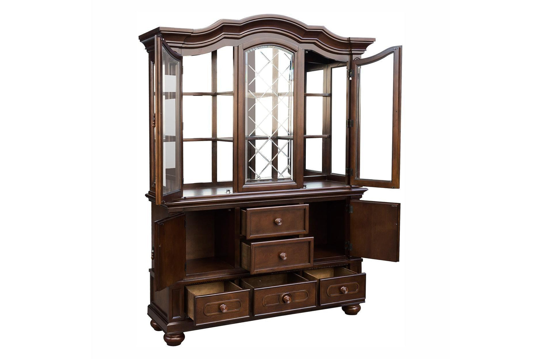 Lordsburg Brown Cherry Solid Wood Faux Leather Upholstered Seat Rectangular Dining Room Set - Ella Furniture