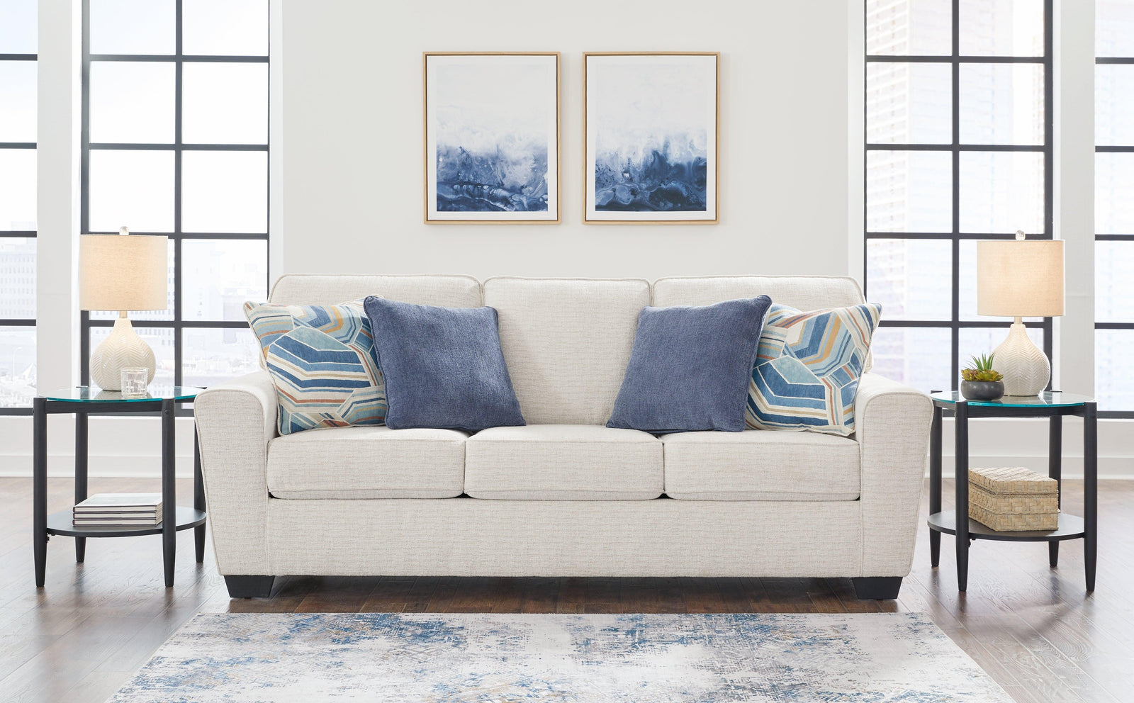 Cashton Snow Chenille Sofa - Ella Furniture