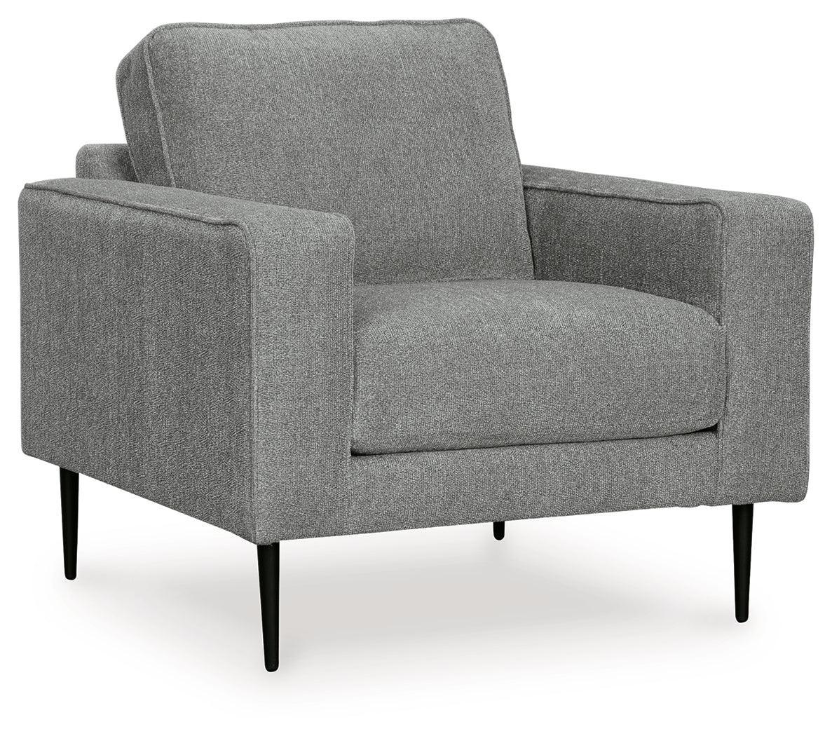 Hazela Charcoal Chenille Chair - Ella Furniture