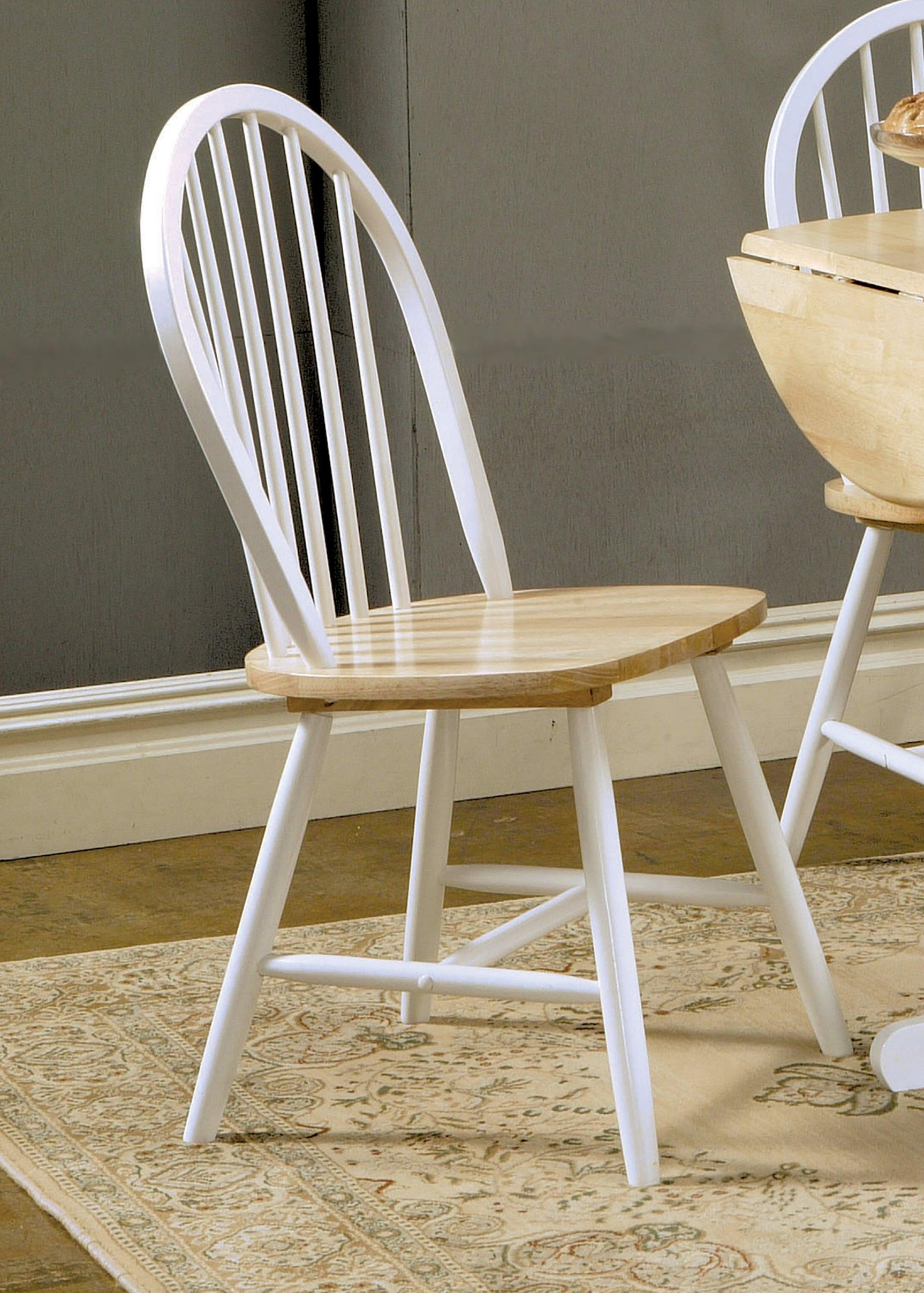 G4241 Natural Brown And White Circular Dining Room Set - Ella Furniture
