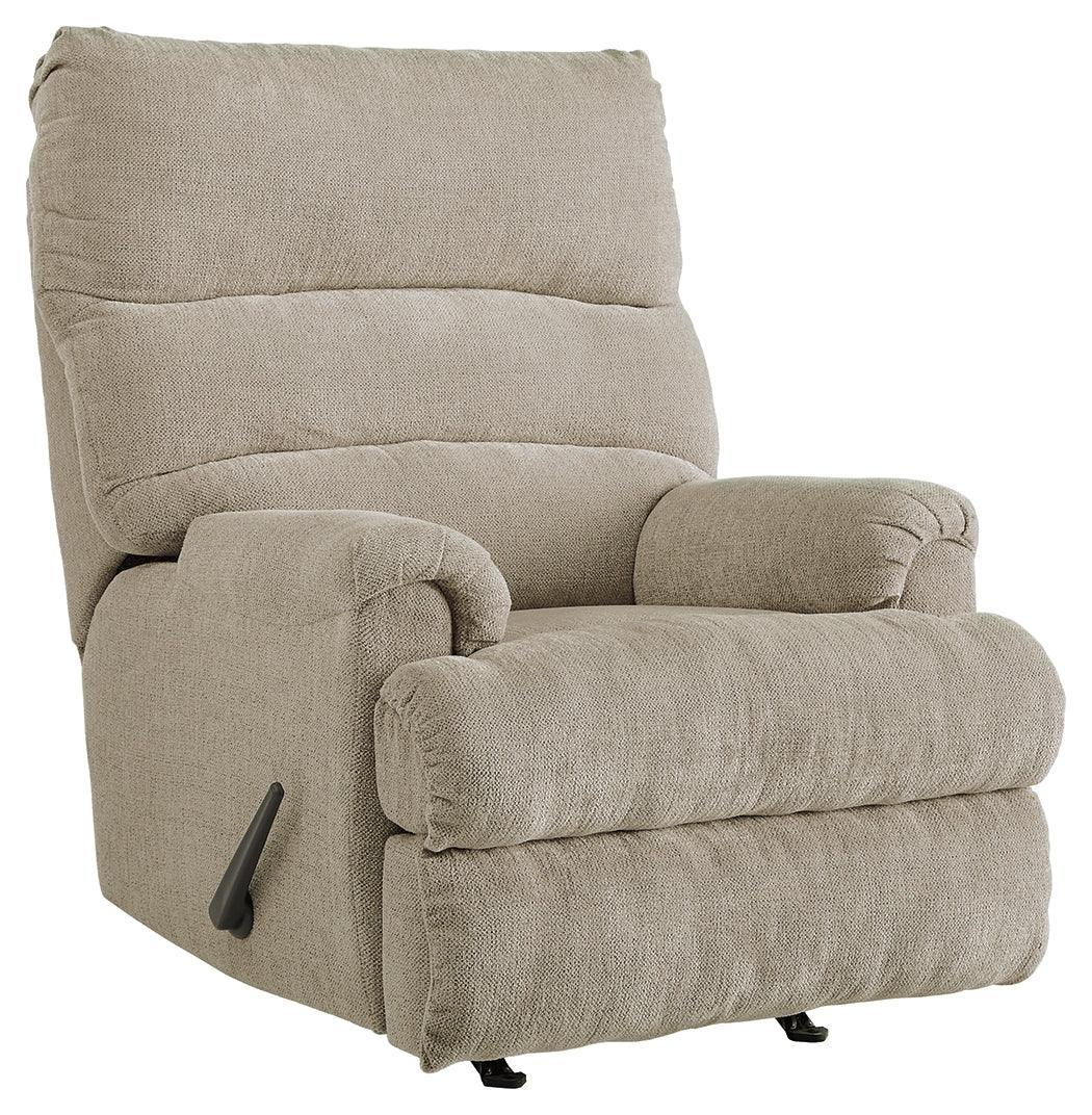 Man Fort Dusk Chenille Recliner - Ella Furniture