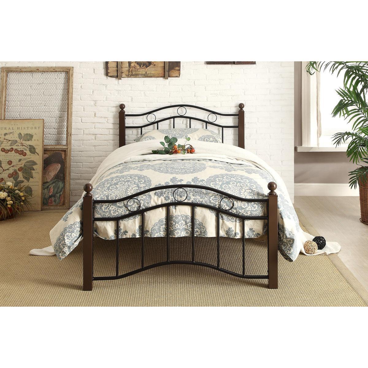 Averny Black Modern Contemporary Traditional Metal Twin Platform Bed - Ella Furniture