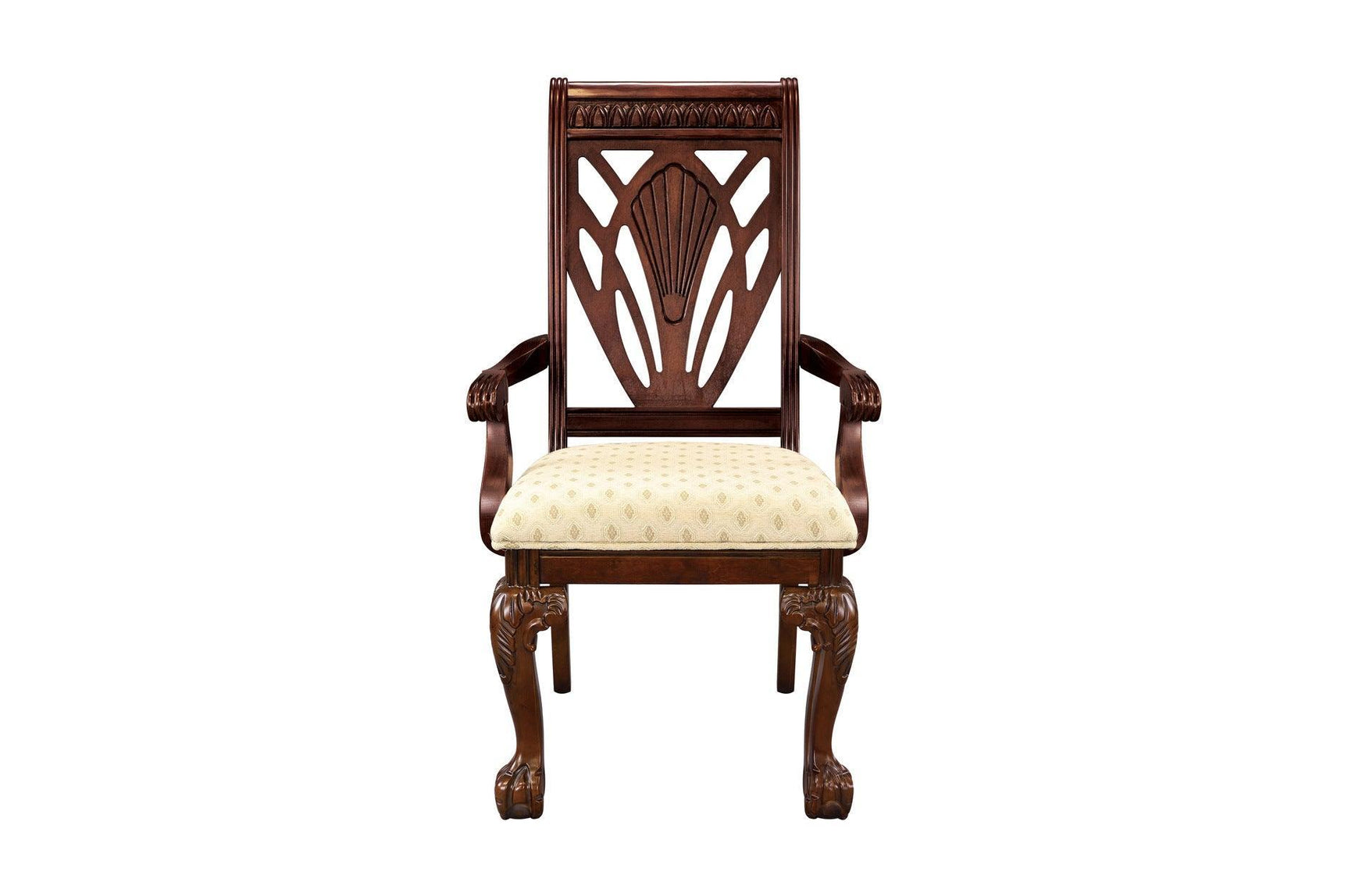Norwich Dark Cherry Finish Sleek Traditional Fabric Upholstery Seat Rectangular Dining Room Set - Ella Furniture