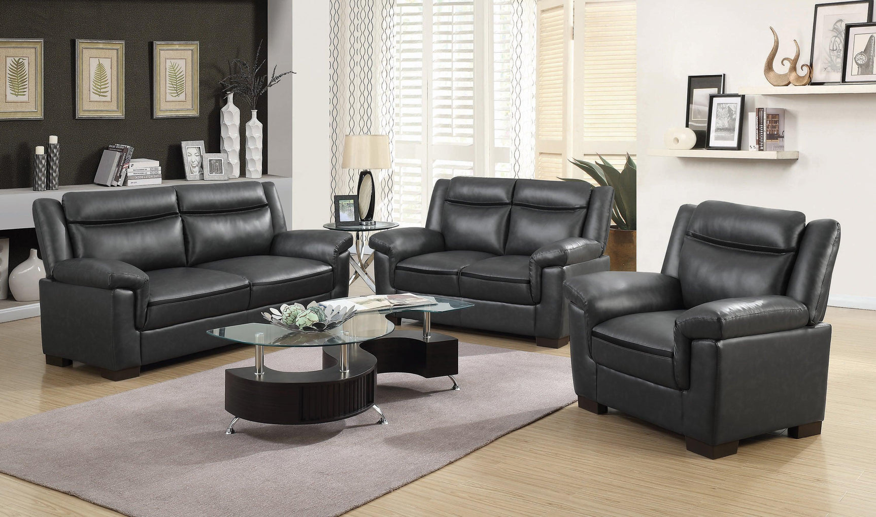 Arabella Pillow Top Upholstered Sofa Grey - Ella Furniture