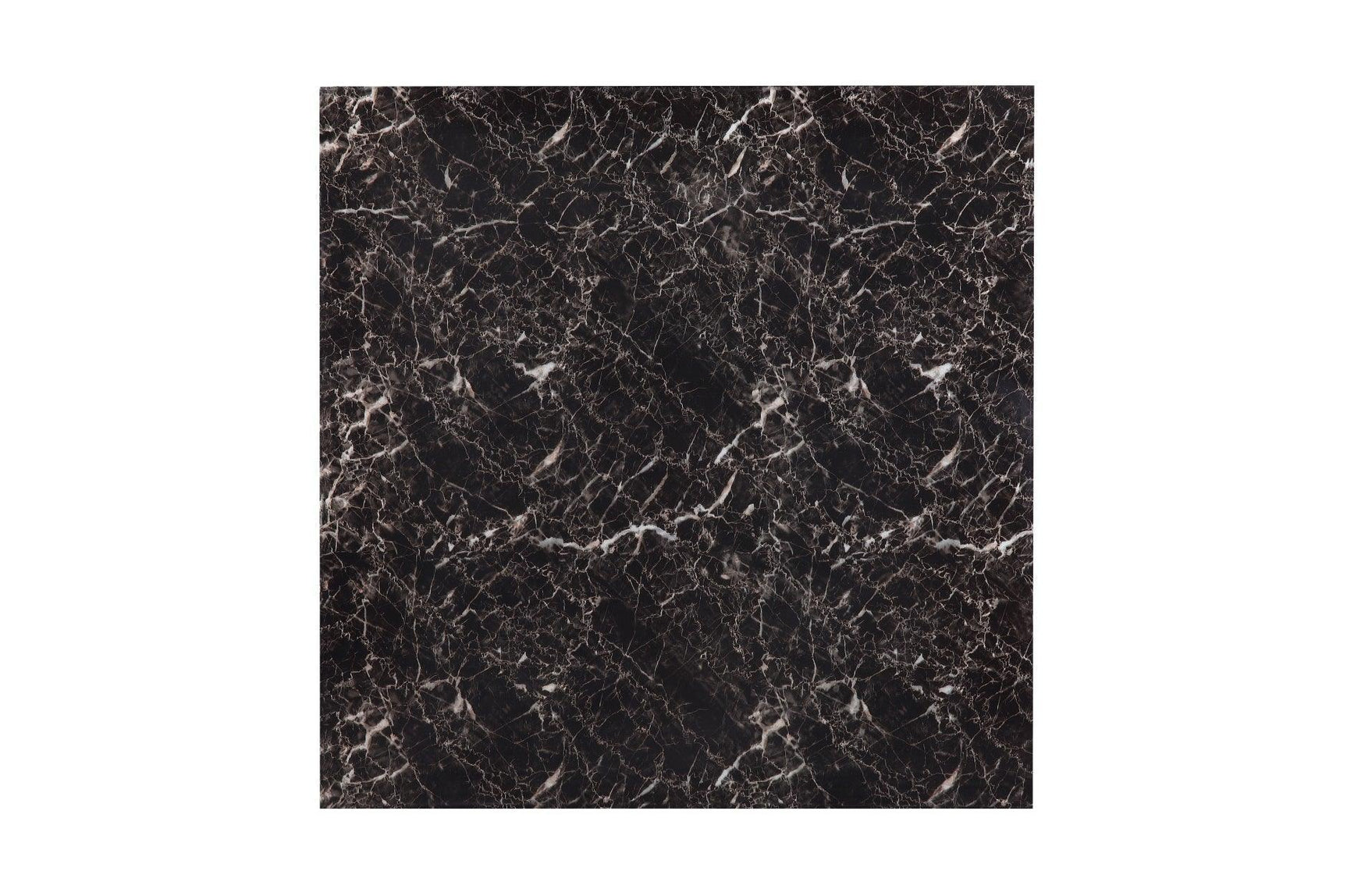 Olney Black Transitional Metal Faux Leather Seat And Faux Marble Top Rectangular Dining Room Set - Ella Furniture