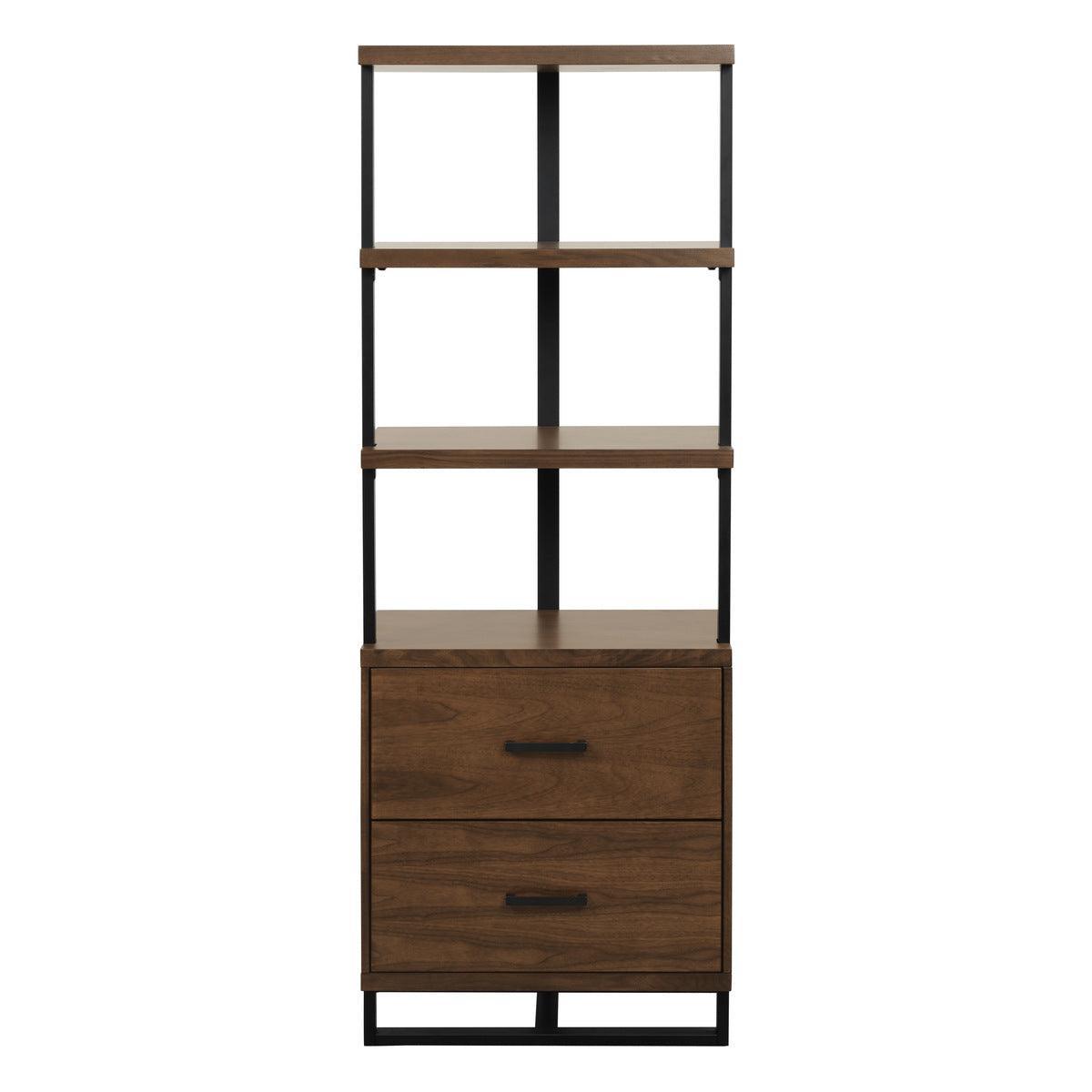 Sedley Walnut And Rustic Metal Contemporary Walnut Veneers Engineered Wood And Metal Side Pier - Ella Furniture