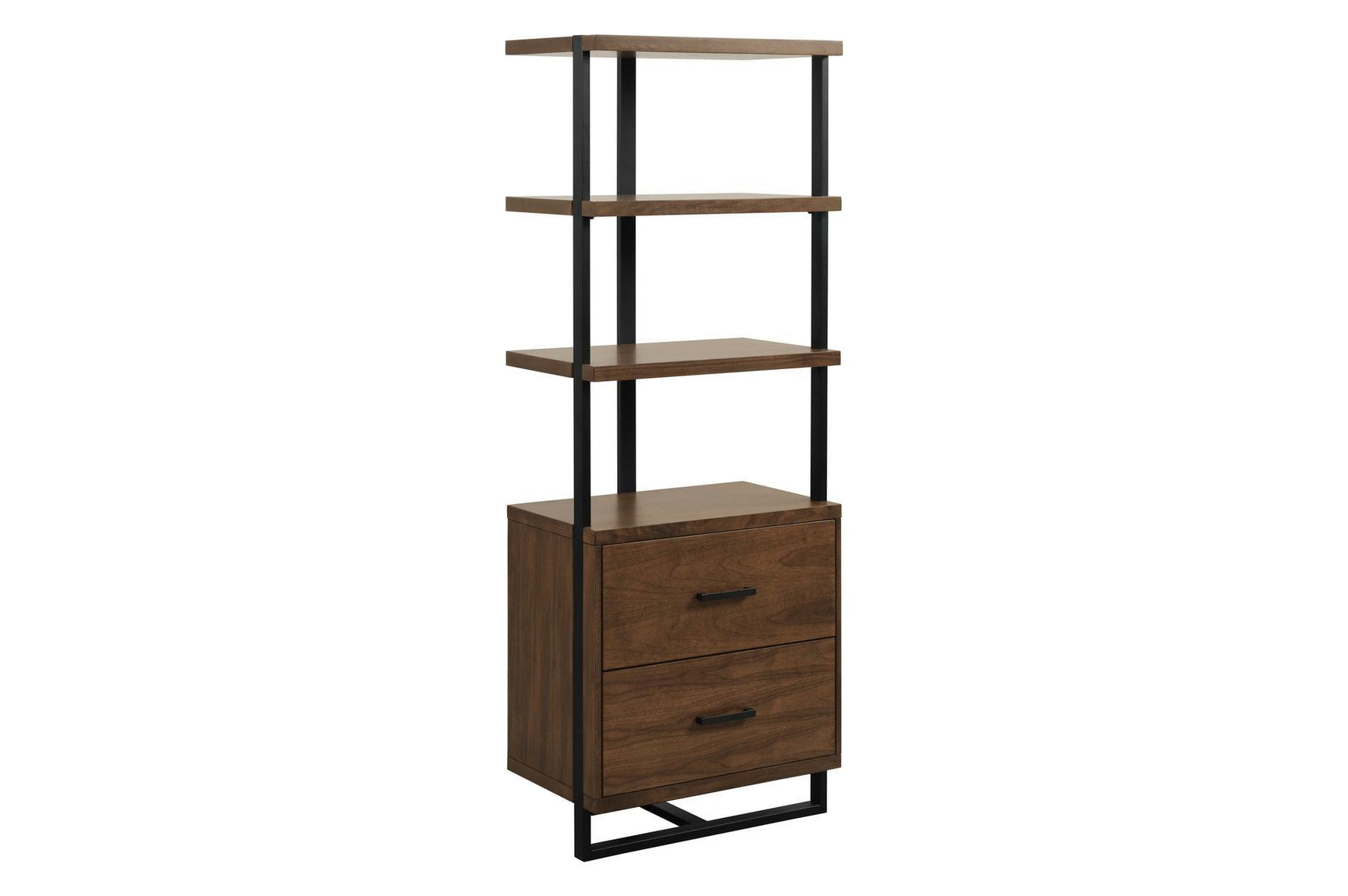 Sedley Dark Modern Contemporary Sleek Metal Walnut Veneer Storage Tv Stand - Ella Furniture