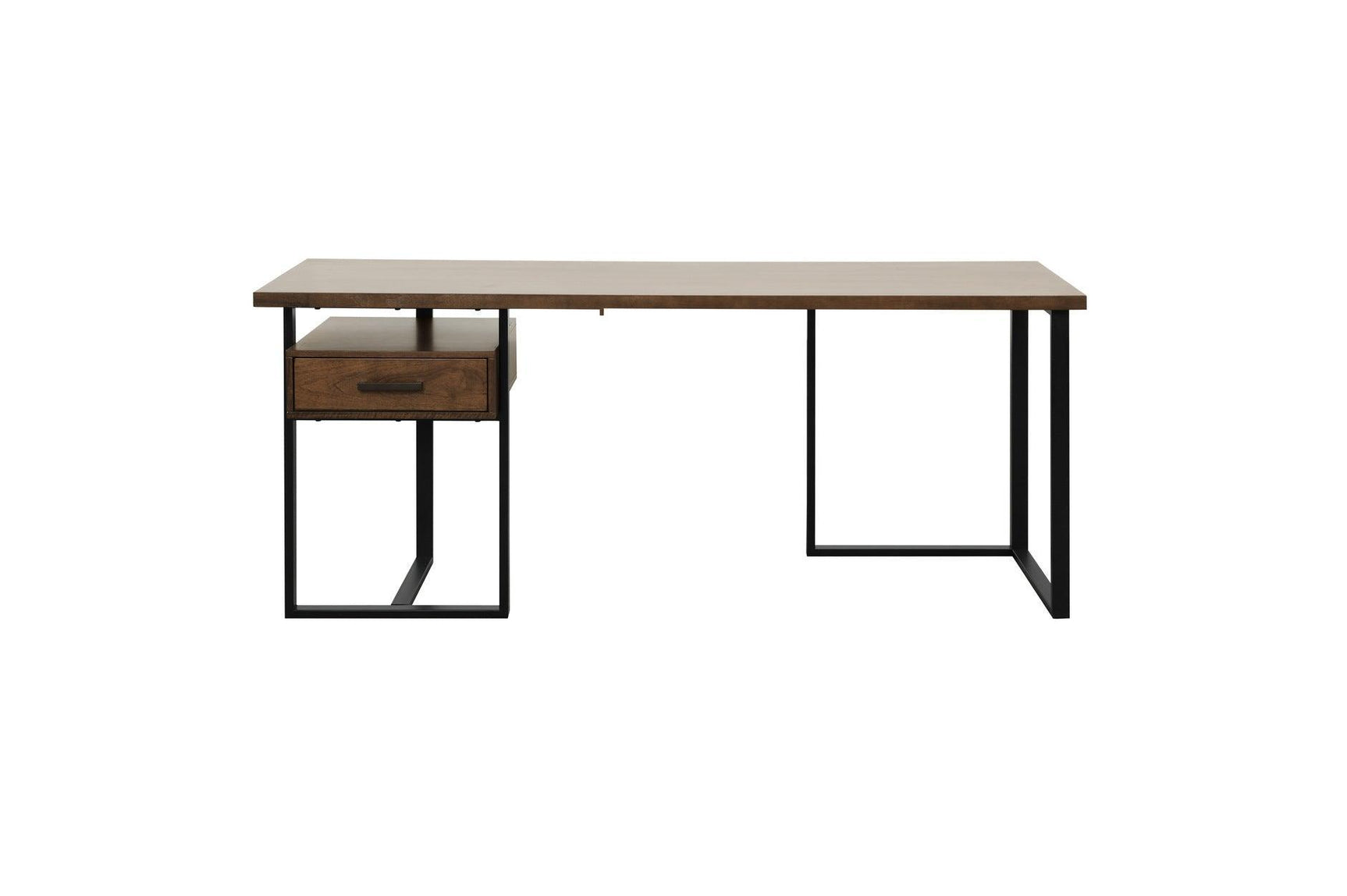 Sedley Dark/Brown Modern Transitonal Contemporary Wood Metal Walnut Veneer Side Chair - Ella Furniture