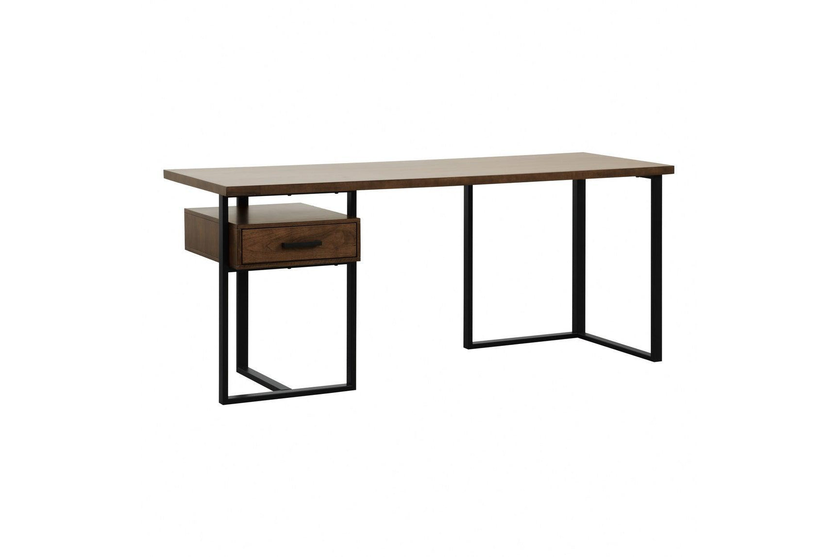 Sedley Dark/Brown Modern Transitonal Contemporary Wood Metal Walnut Veneer Side Chair - Ella Furniture