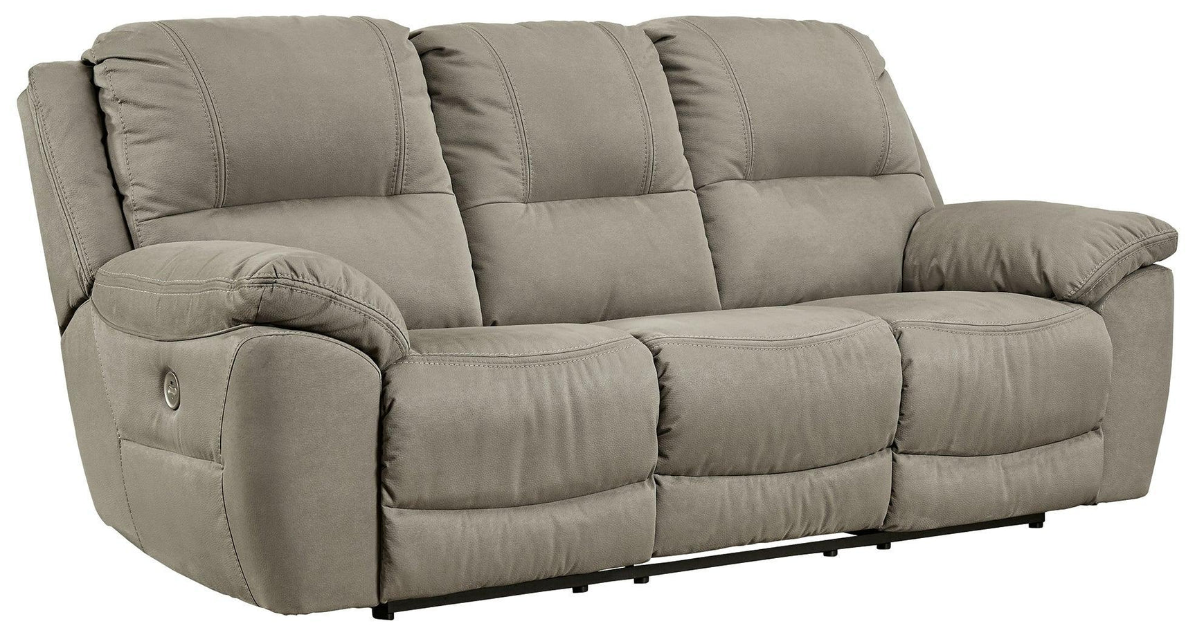 Next-gen Gaucho Putty Microfiber Power Reclining Sofa - Ella Furniture
