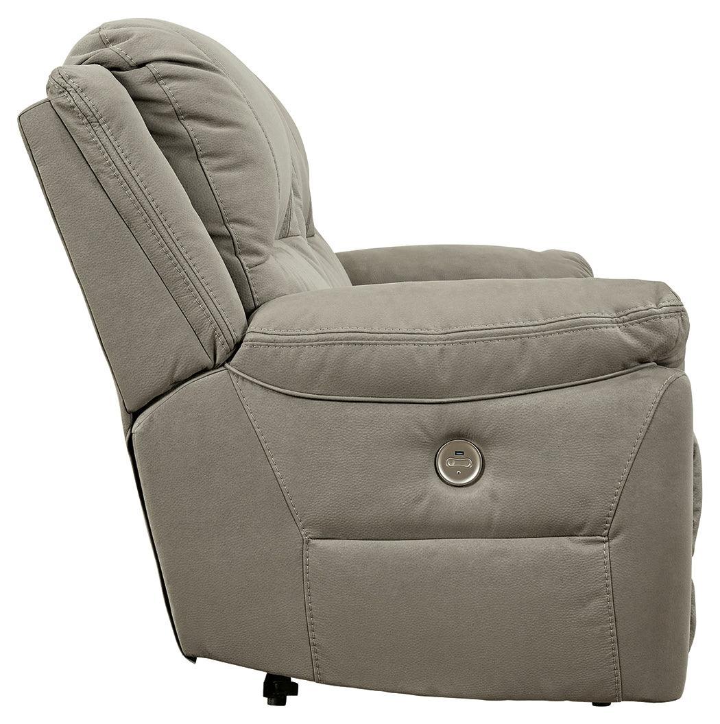 Next-gen Gaucho Putty Microfiber Power Reclining Sofa - Ella Furniture