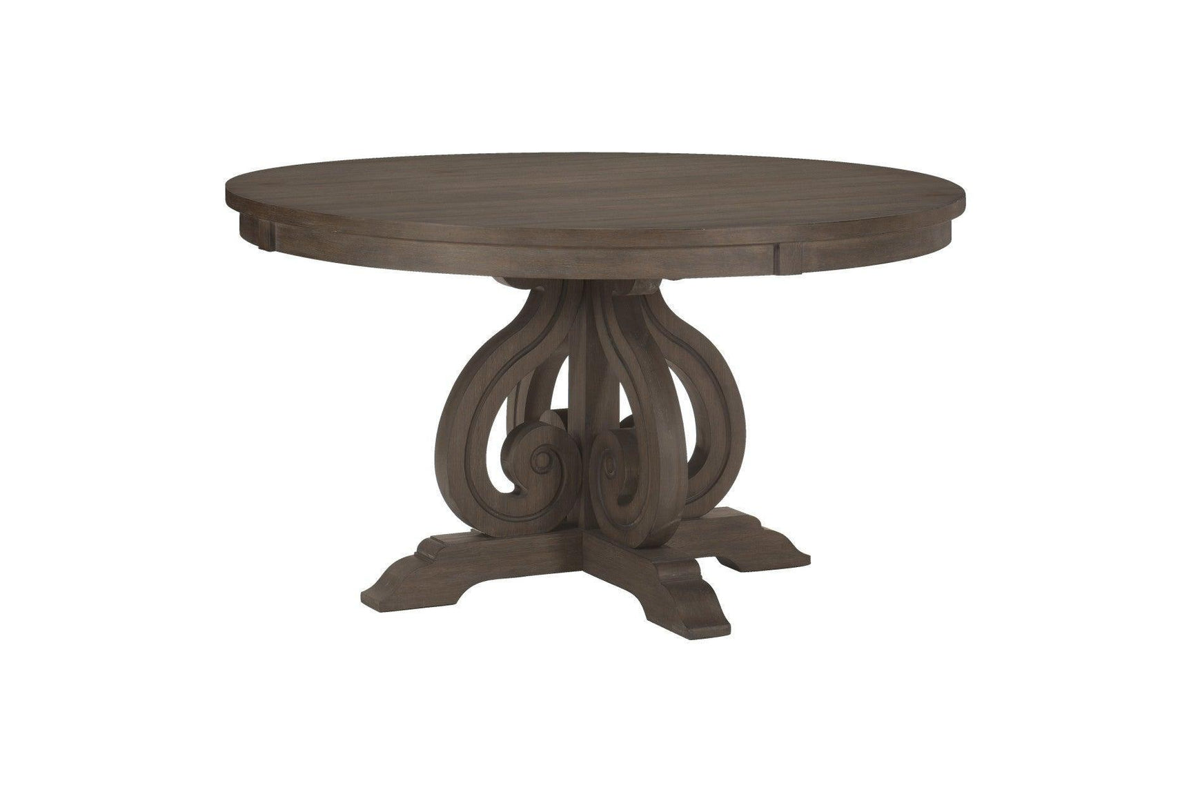 Toulon Dark Oak Rustic Finish Classic Solid Wood Circular Dining Set - Ella Furniture