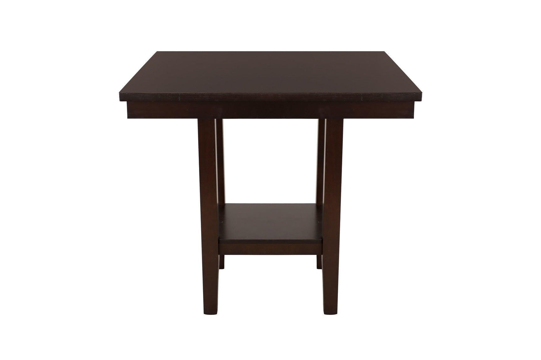 Diego Espresso Finish Modern Solid Wood Faux Leather Seat Square Counter Height Dining Room Set - Ella Furniture
