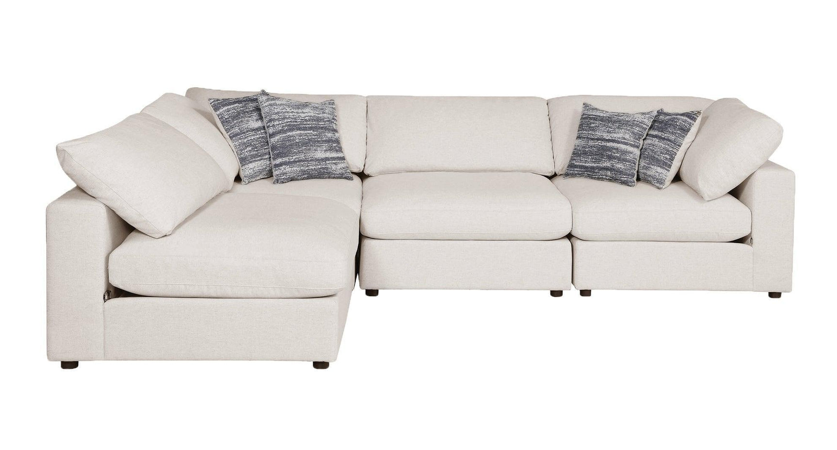 Serene Upholstered Rectangular Ottoman Beige - Ella Furniture