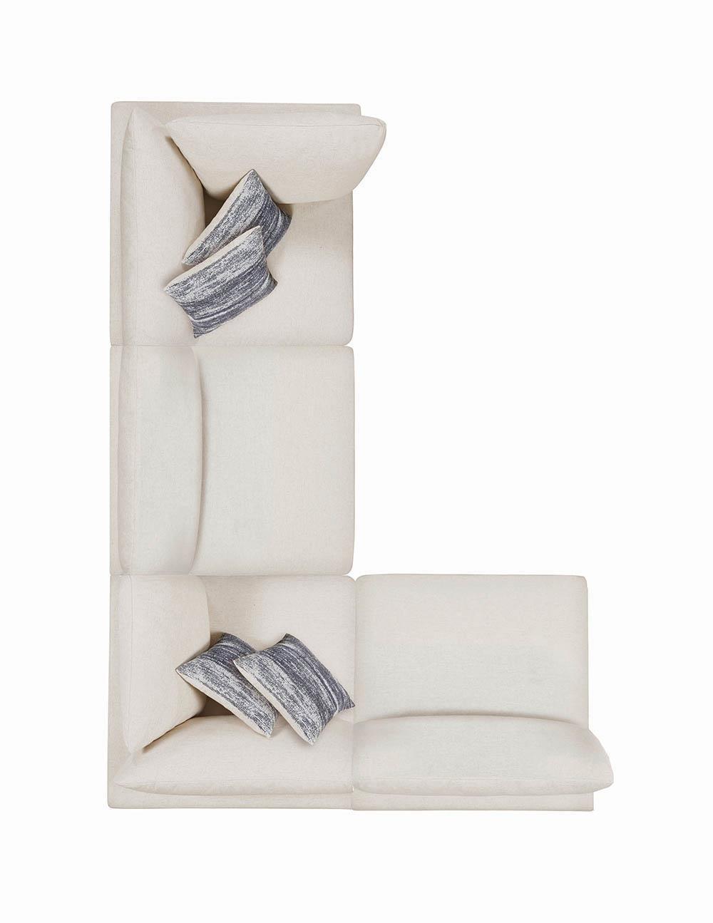 Serene Upholstered Rectangular Ottoman Beige - Ella Furniture