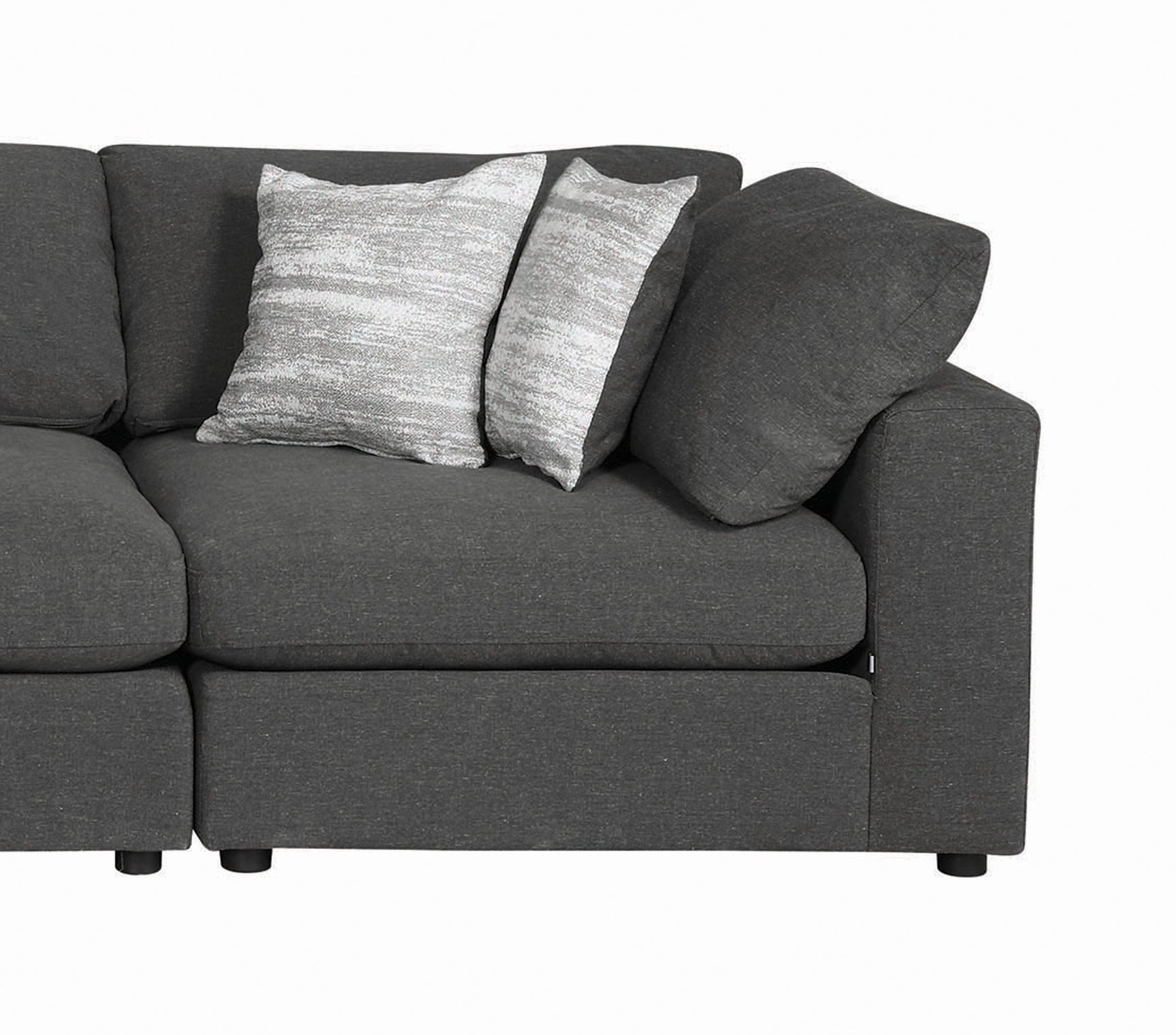 Serene Upholstered Rectangular Ottoman Charcoal - Ella Furniture