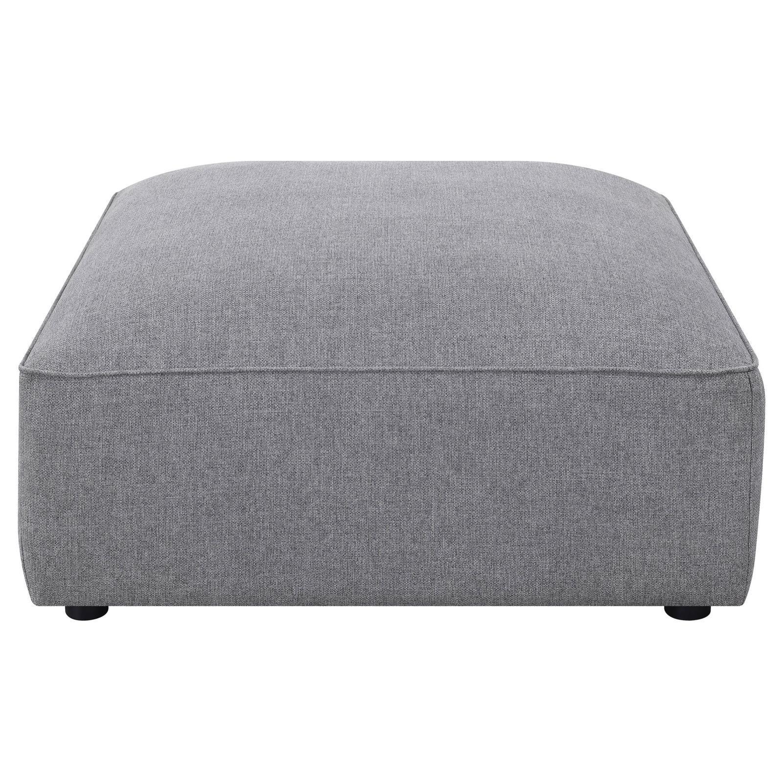 Jennifer Square Upholstered Ottoman Grey - Ella Furniture