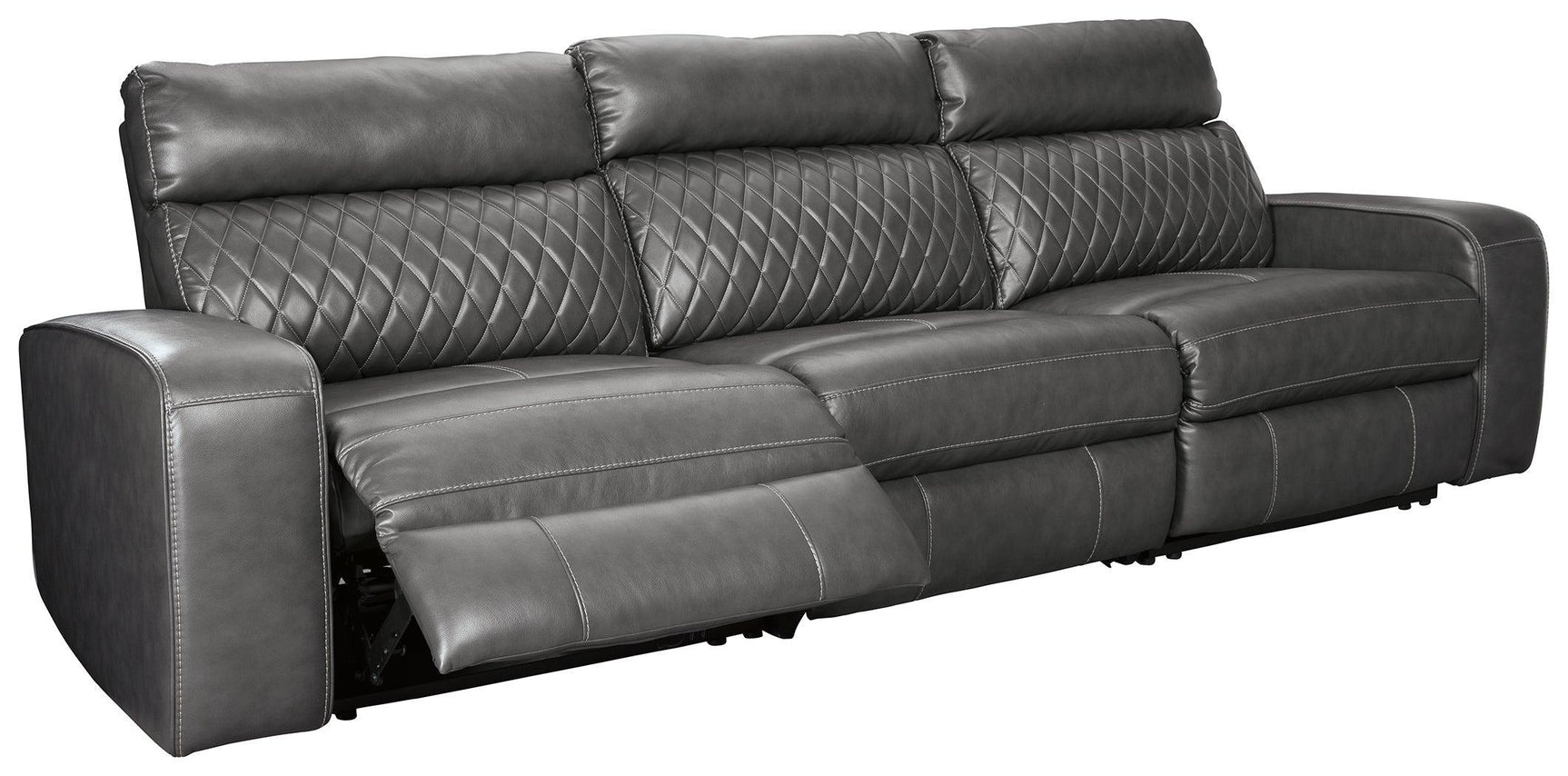 Samperstone Gray 3-Piece Power Reclining Sectional - Ella Furniture
