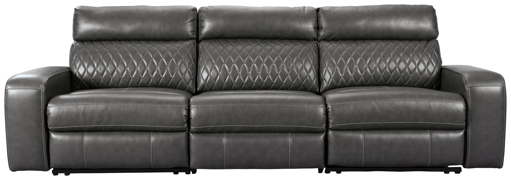 Samperstone Gray 3-Piece Power Reclining Sectional - Ella Furniture