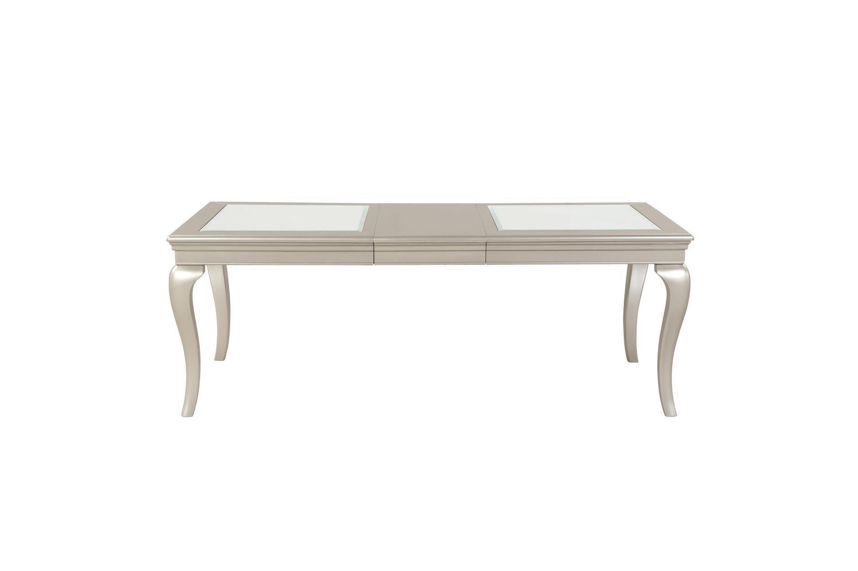 Crawford Silver Traditional Faux Leather Upholstered Seat Tufted Rectangular Dining Room Set - Ella Furniture