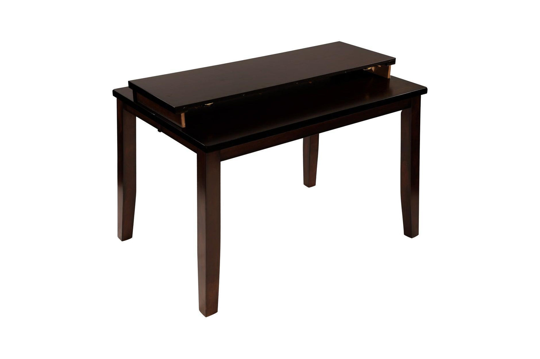 Mantello Dark-Brown Solid Wood Faux Leather Upholstered Seat Rectangular Dining Room Set - Ella Furniture