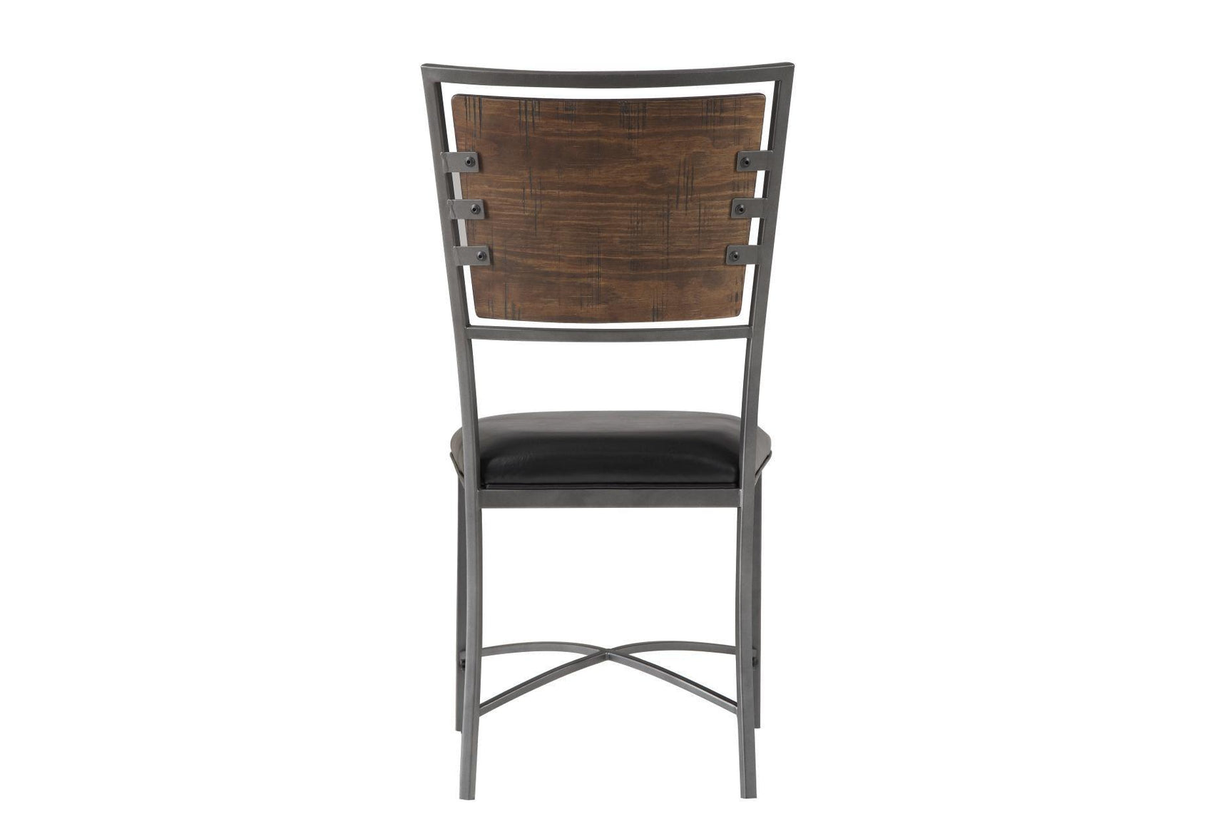 Fideo Rustic Modern Casual Wood And Metal Faux Leather Upholstered Seat Round Dining Room Set - Ella Furniture