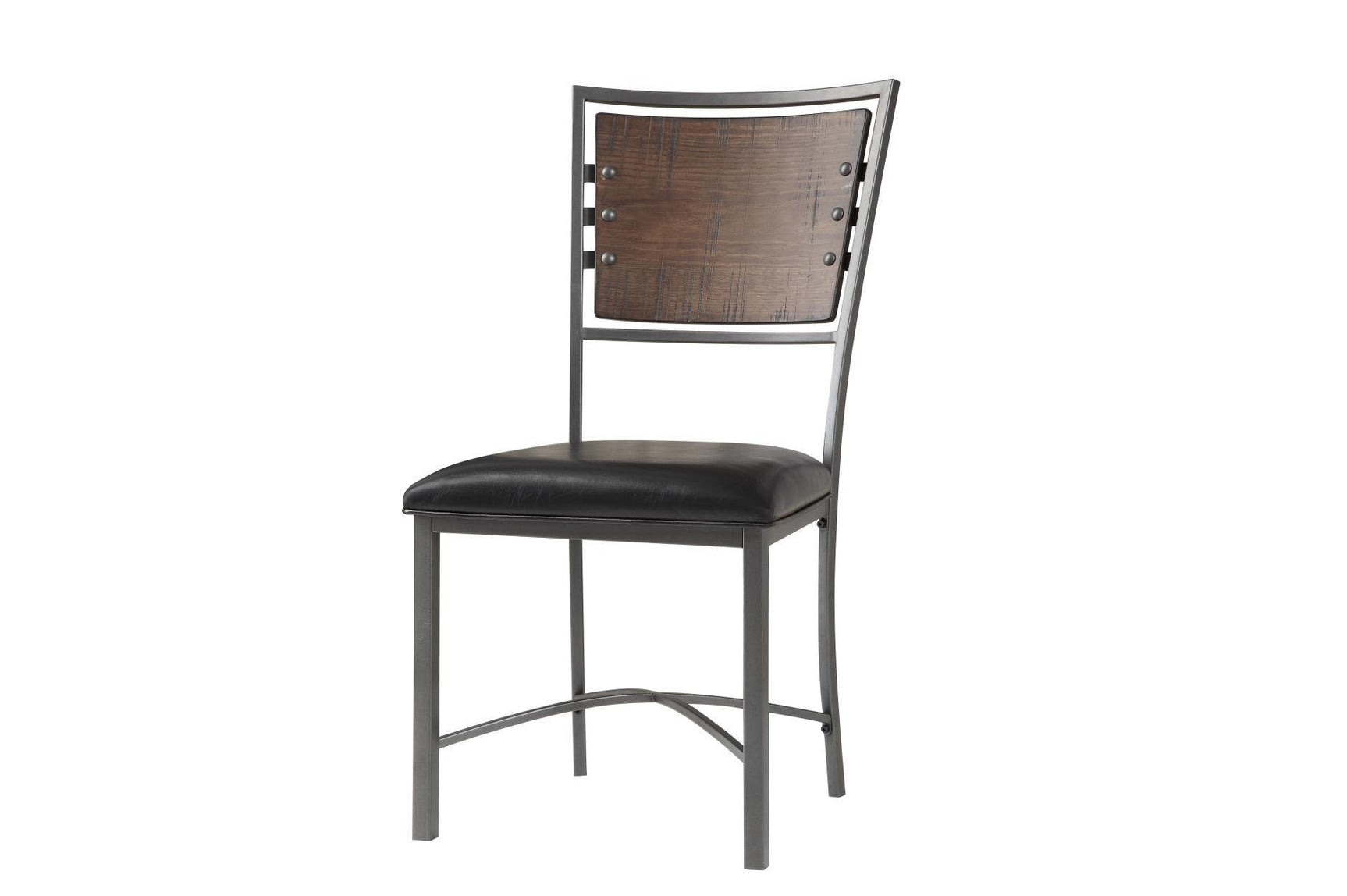 Fideo Rustic Modern Casual Wood And Metal Faux Leather Upholstered Seat Round Dining Room Set - Ella Furniture